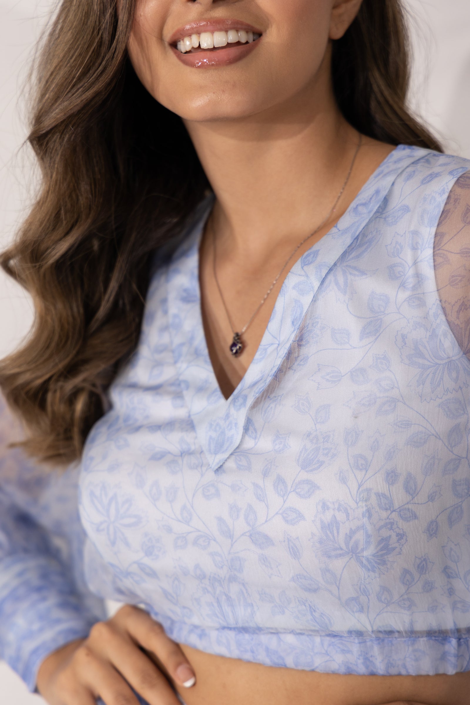 Iris Crop Top with Batwing Sleeves