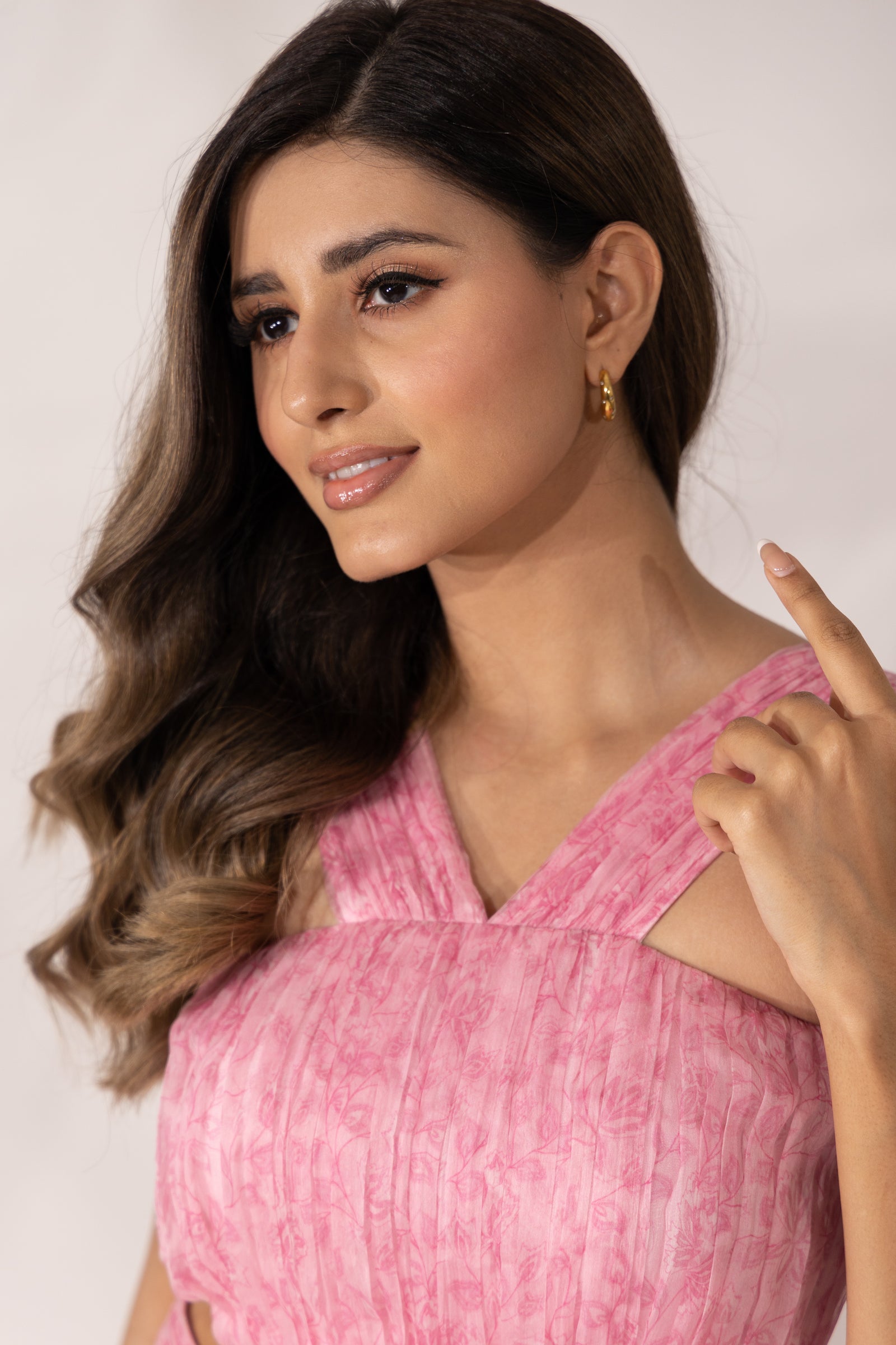 Cherry Blossom Hand Pleated Crop Top