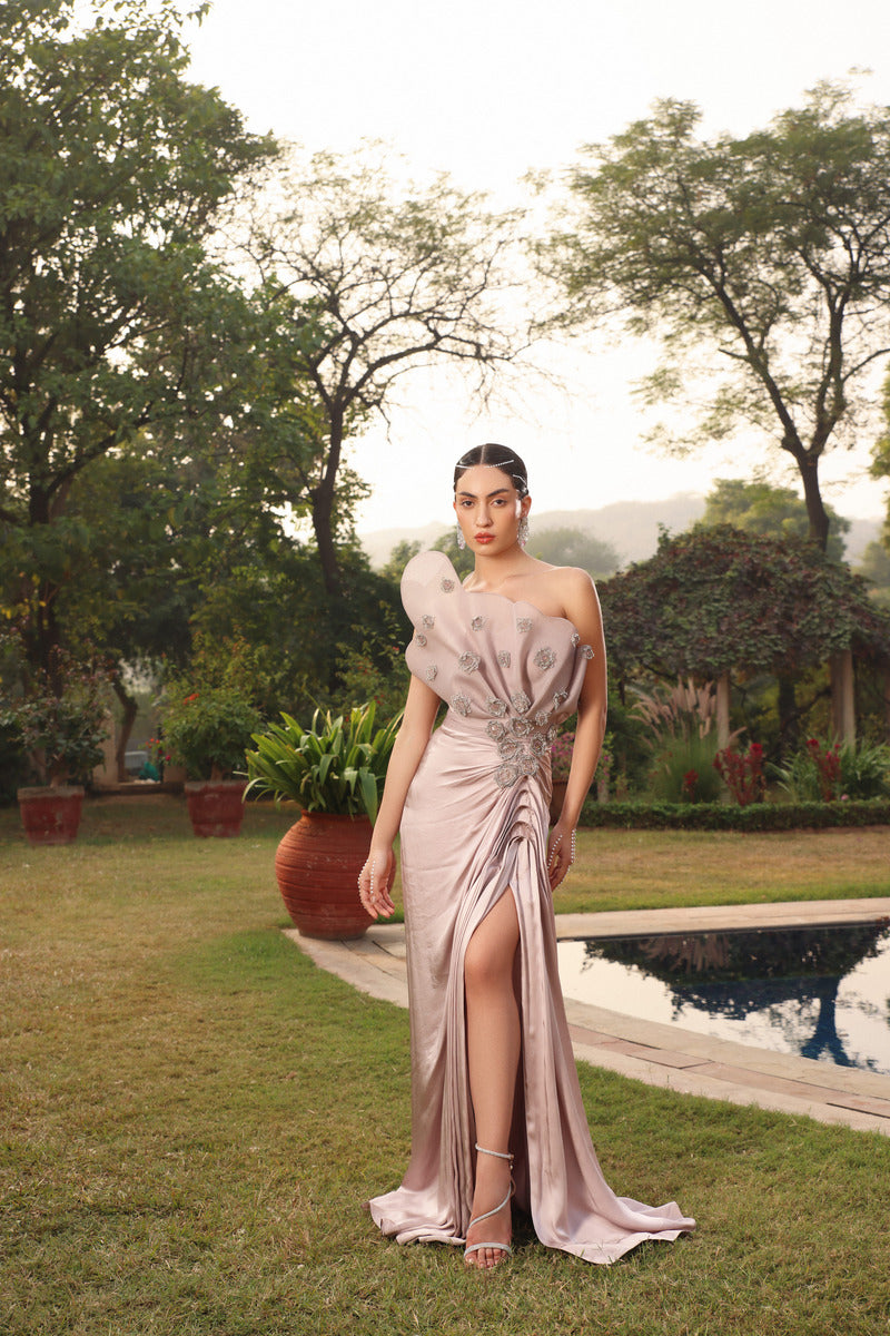 Cocktail Gown in Beautiful Pearl Grey