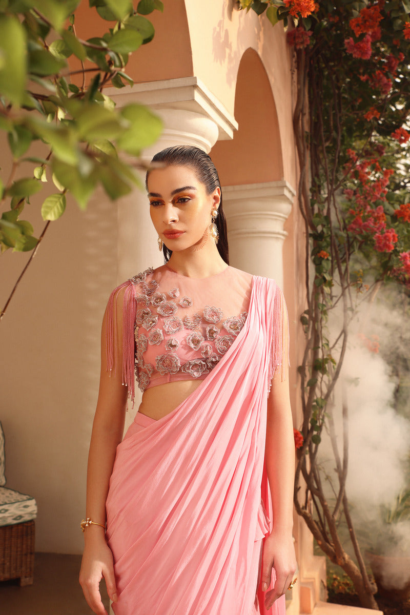 Concept Saree in a Beautiful Cherry Pink Color