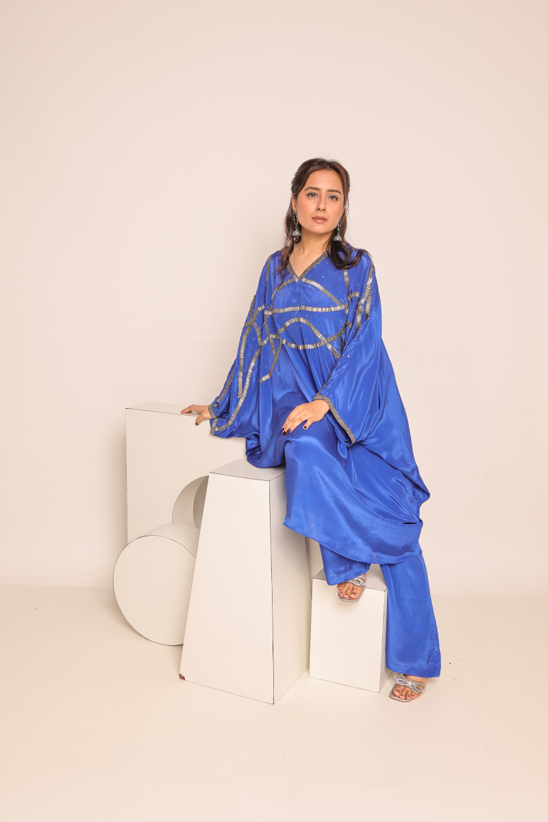 Purple Cord Set With Hand Embroidery