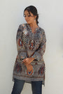 Ash Grey Printed High Low Tunic