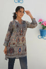 Ash Grey Printed High Low Tunic
