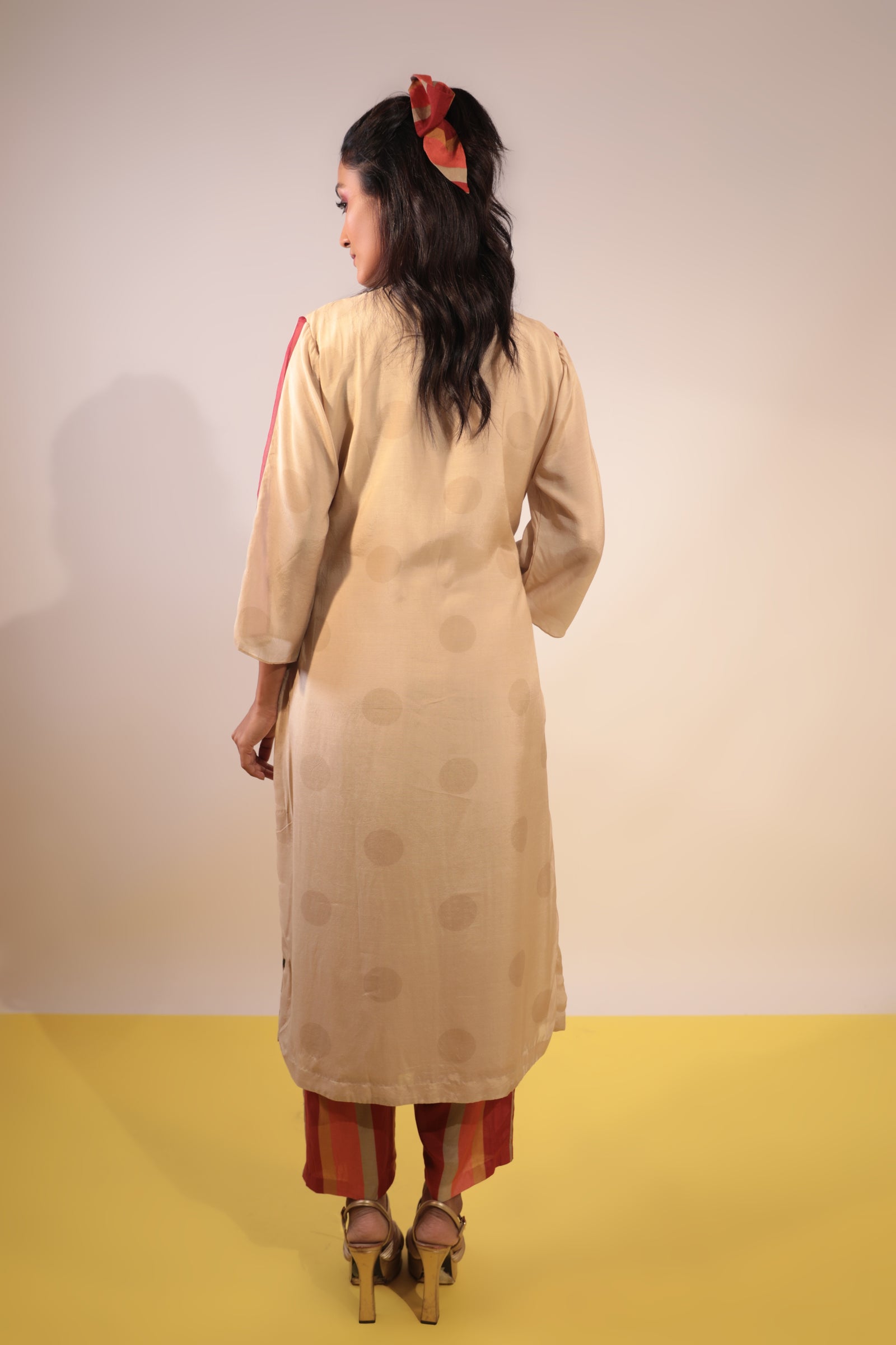 Polka carnival Beige kurti