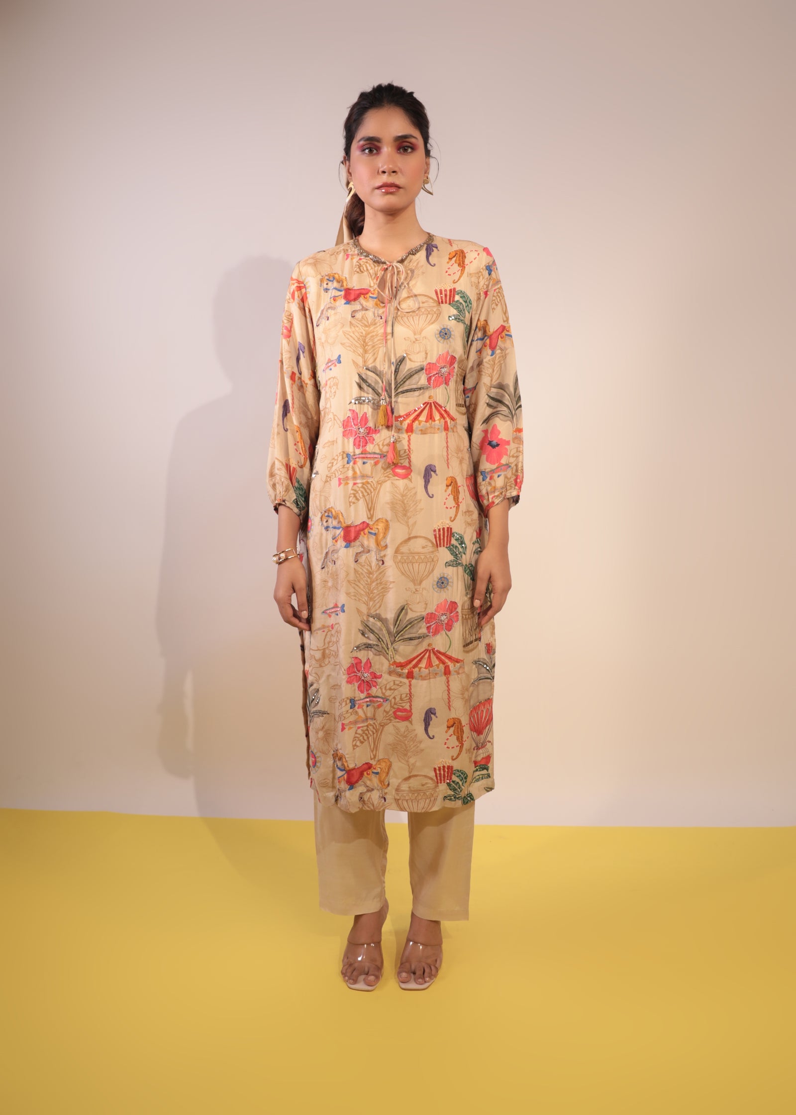 Beige carnival kurti