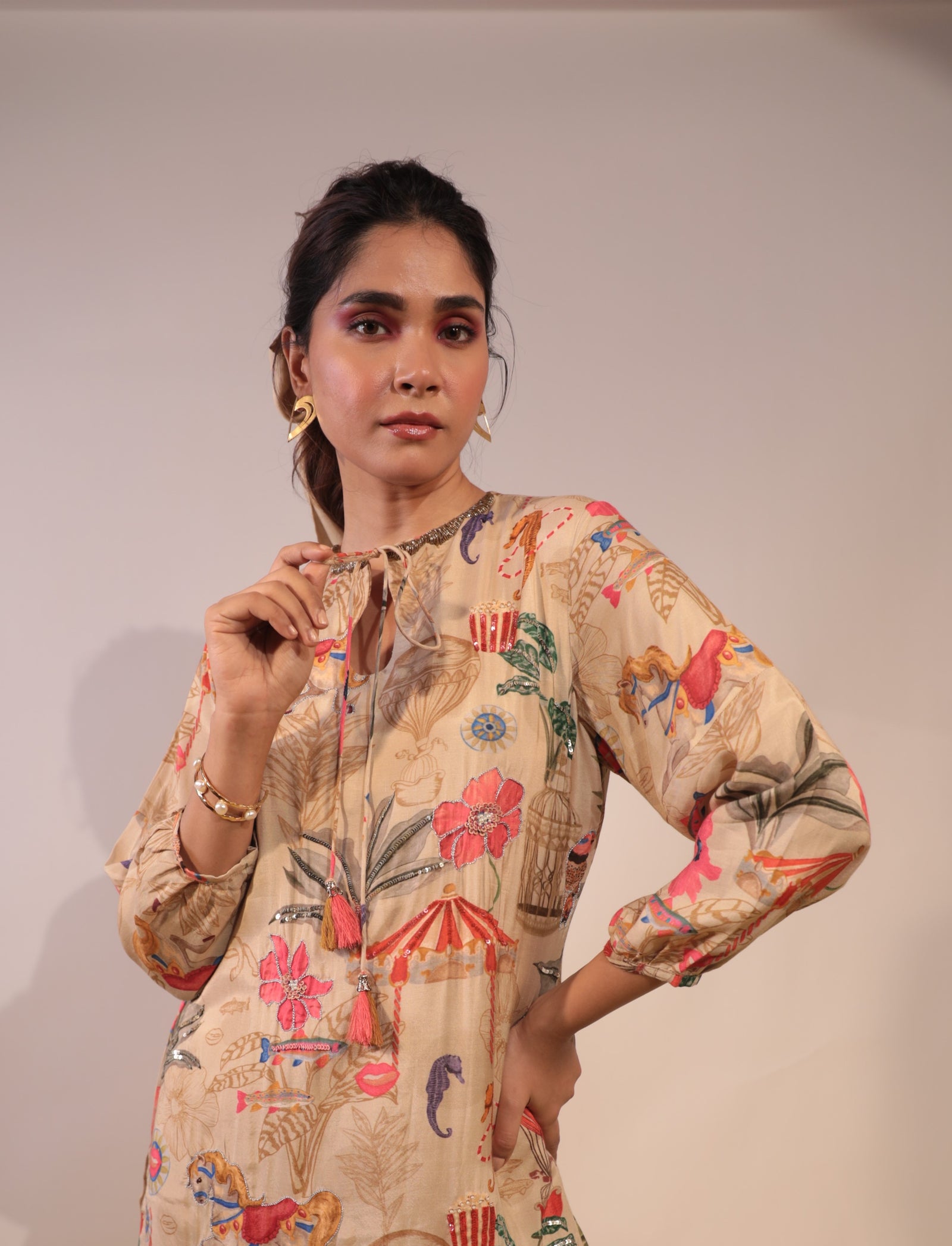 Beige carnival kurti