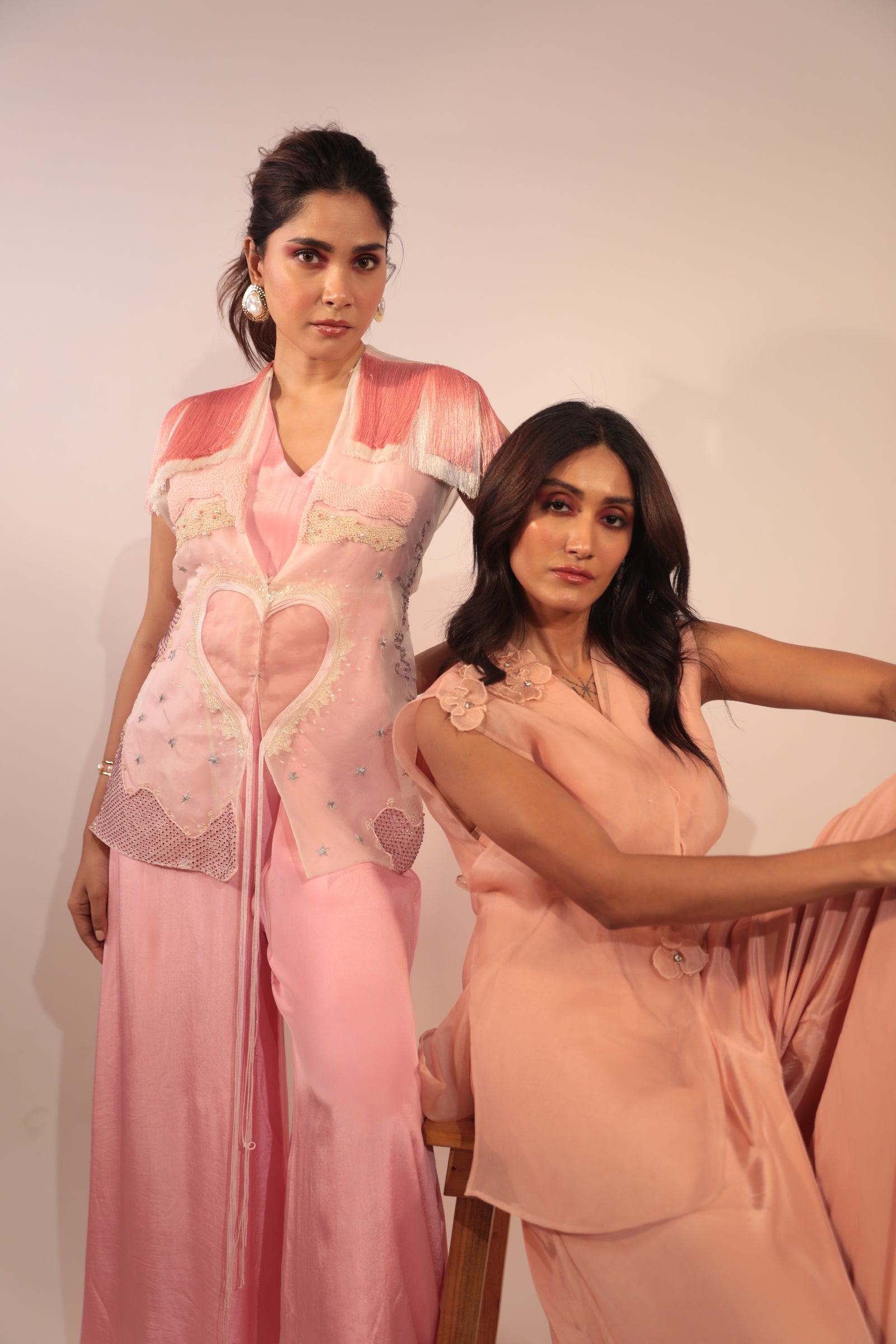 White & Baby pink jumpsuit