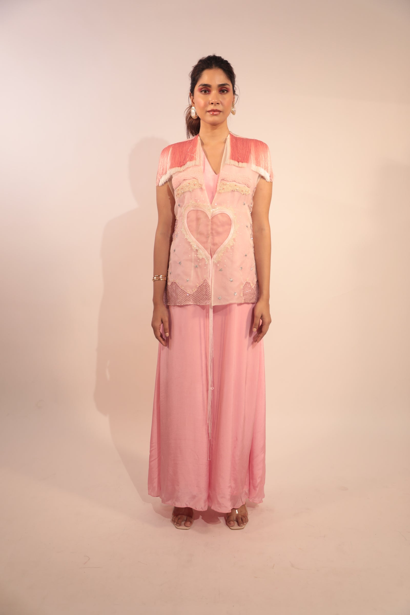 White & Baby pink jumpsuit