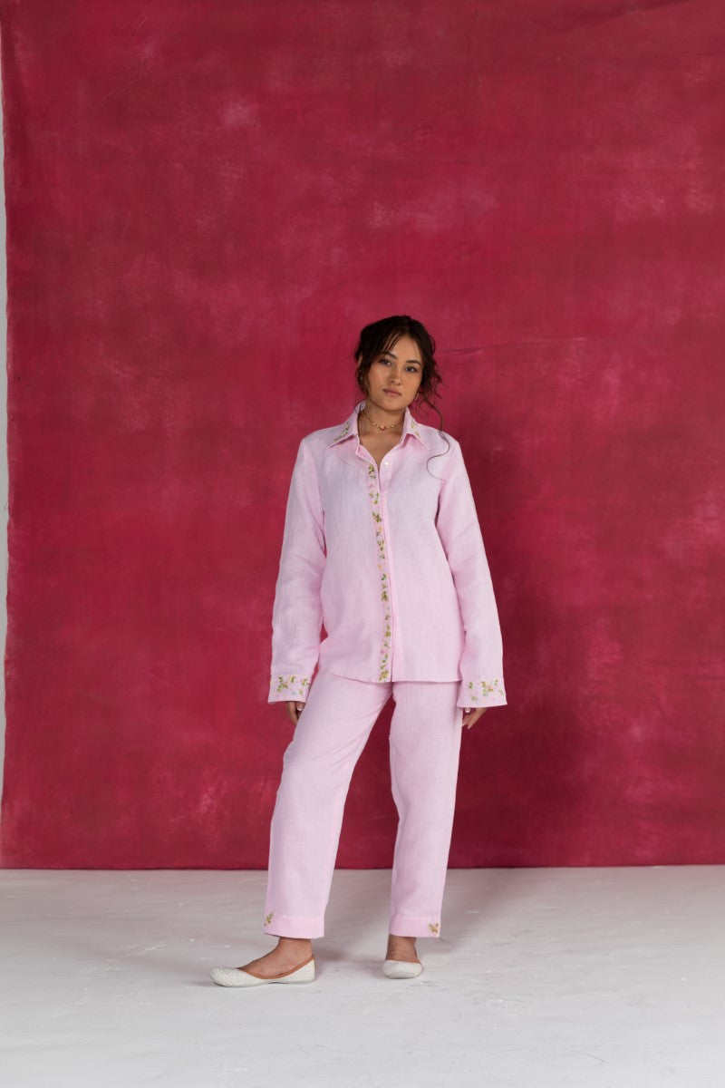 Pastel Pink Full Sleeves Shirt