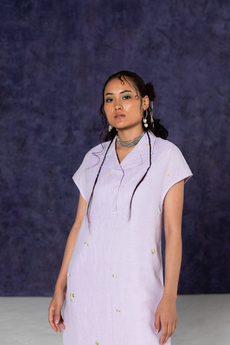 Lilac Calf-Length Dress