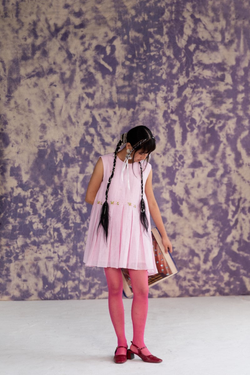 Pastel Pink Linen Fabric Top