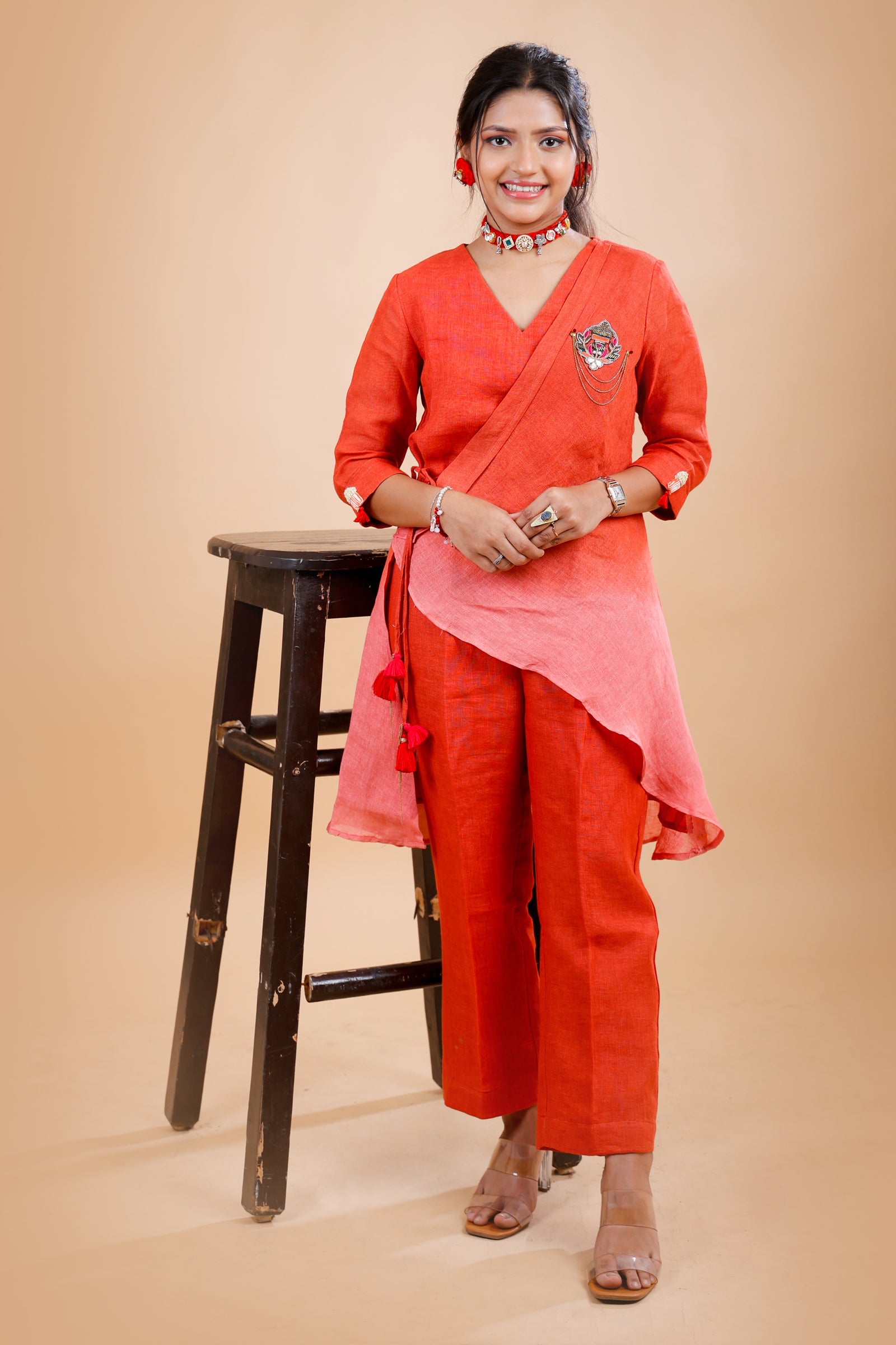 Coral Rust to Peach Co-ord Set