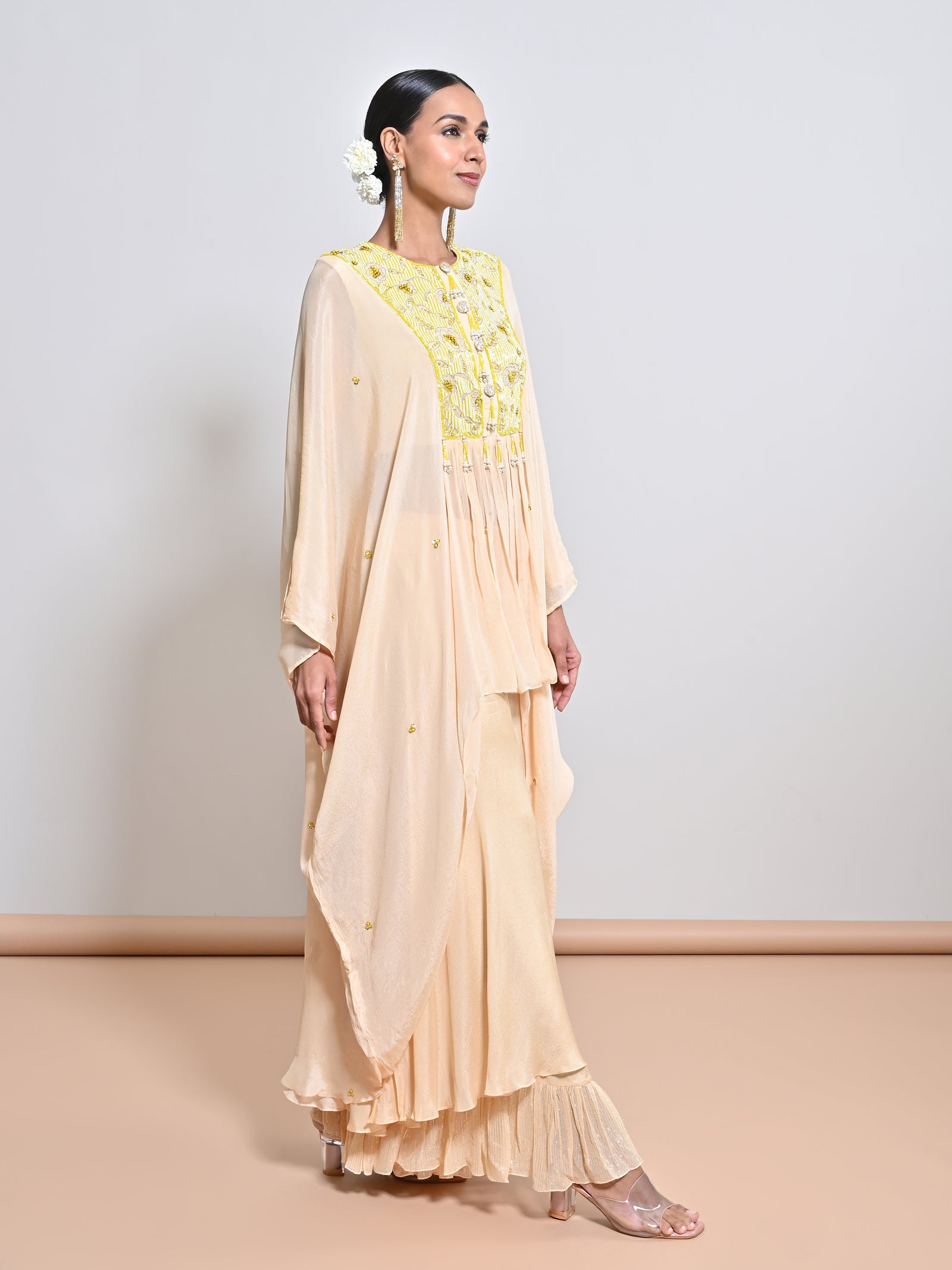 A Double Layer Chiffon Crepe Palazzo