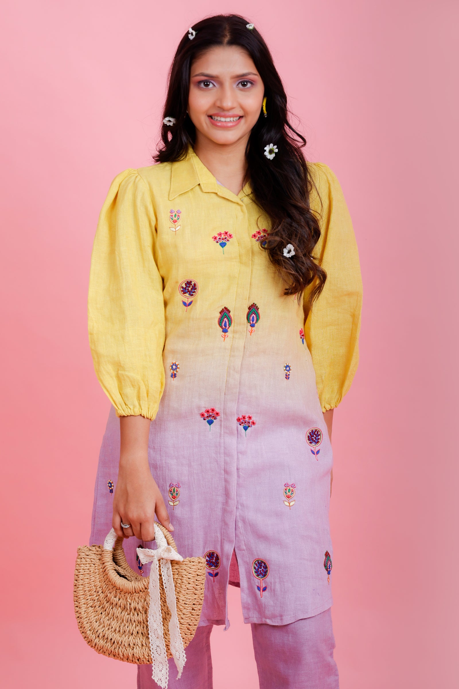 Golden Hour Lemon to Lilac Kurta Pant