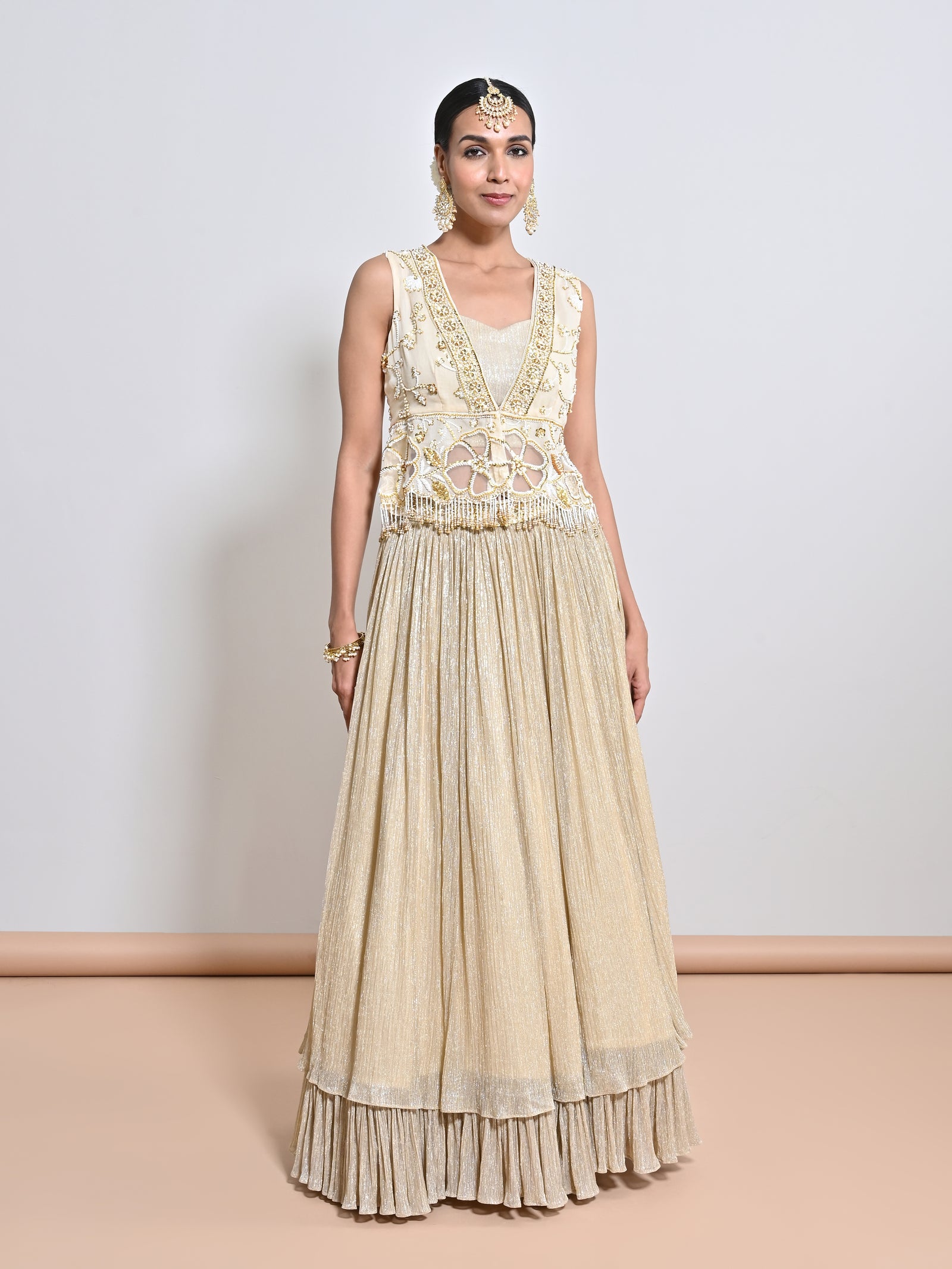 A Double Layer Shimmer Chiffon Skirt