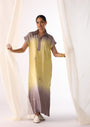 Linen Satin Pastels Ombre Hand Embroidered Tunic