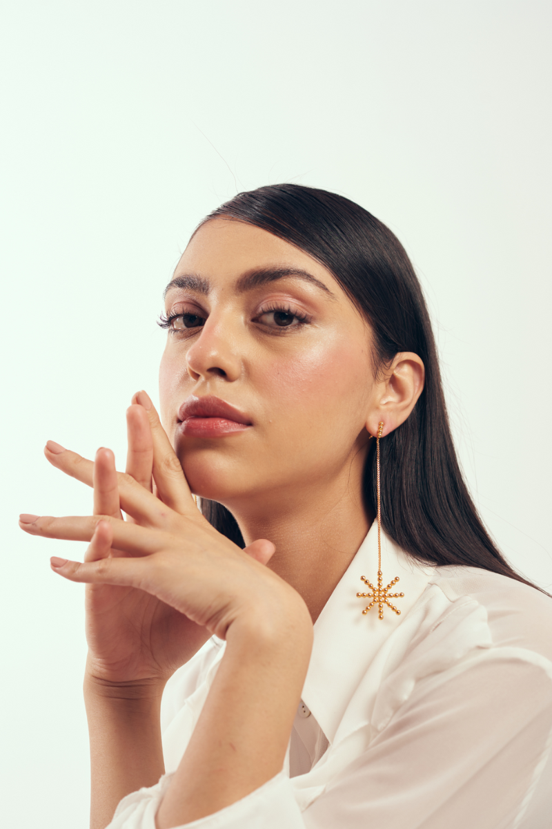 22kt gold plated 2 in 1 earrings