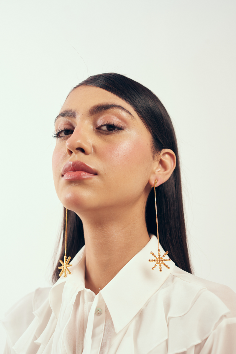 22kt gold plated 2 in 1 earrings