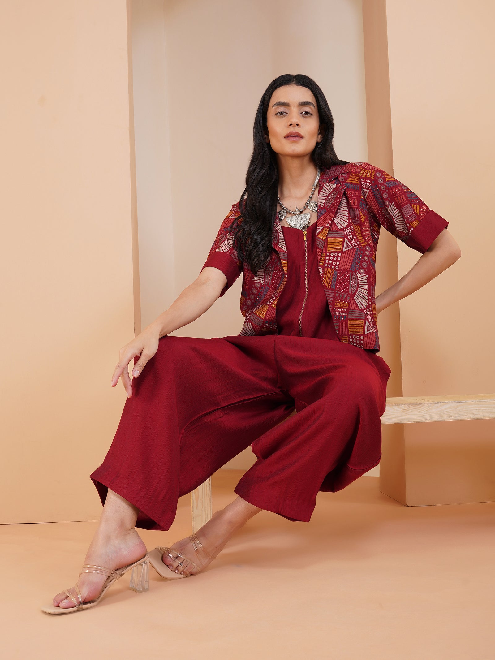 Urban Achkan Abstract Red