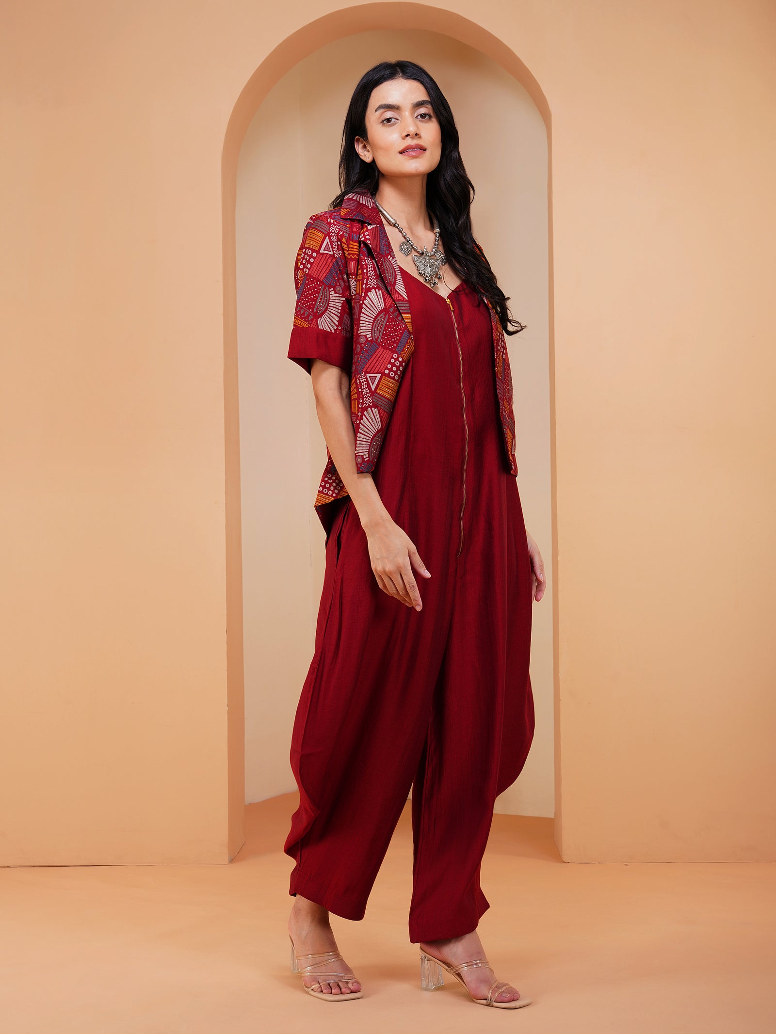 Urban Achkan Abstract Red