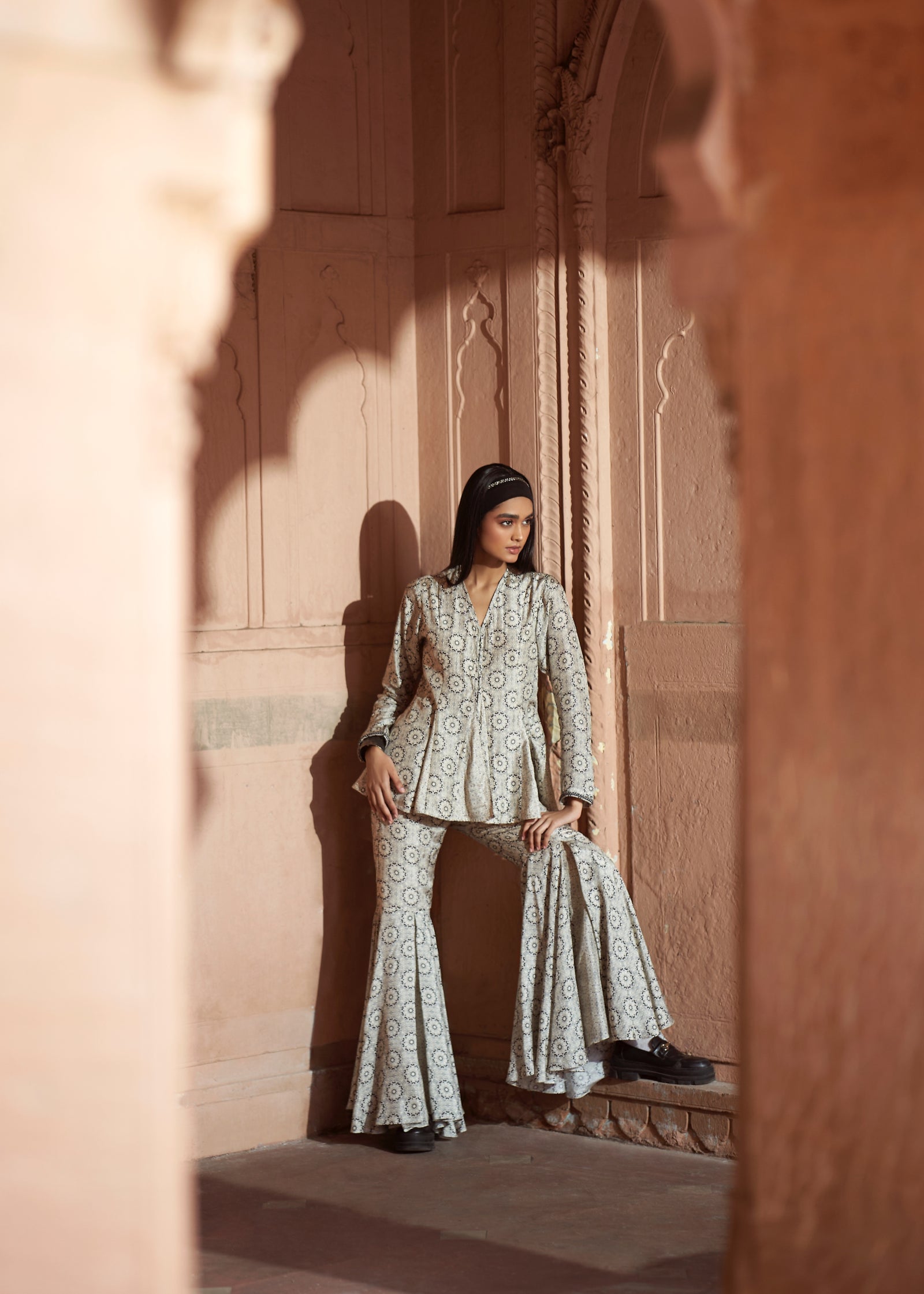 Printed Peplum Jacket & Matching Sharara