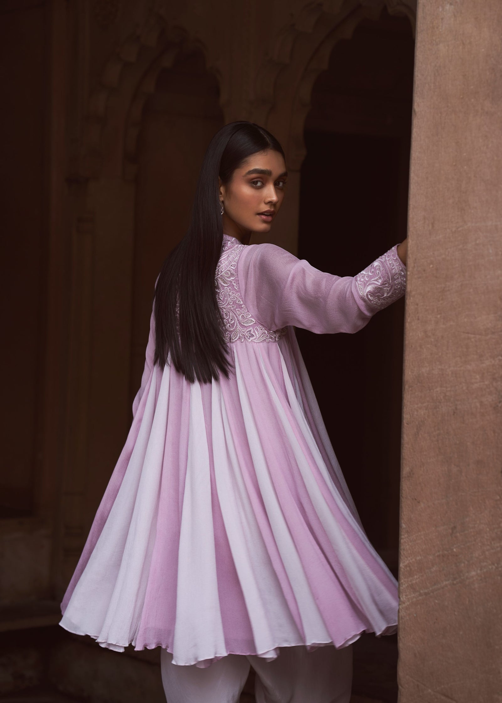 Enchanting Two-Toned Lilac Kurta Set