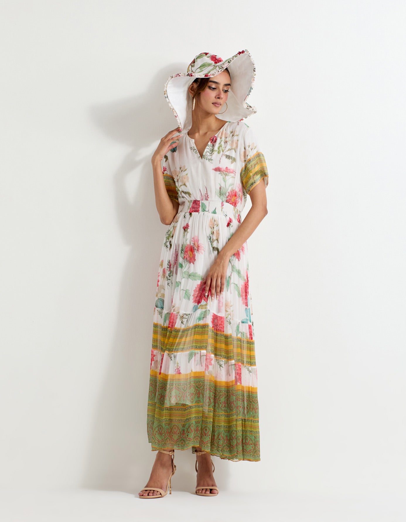 Daisy printed chiffon dress