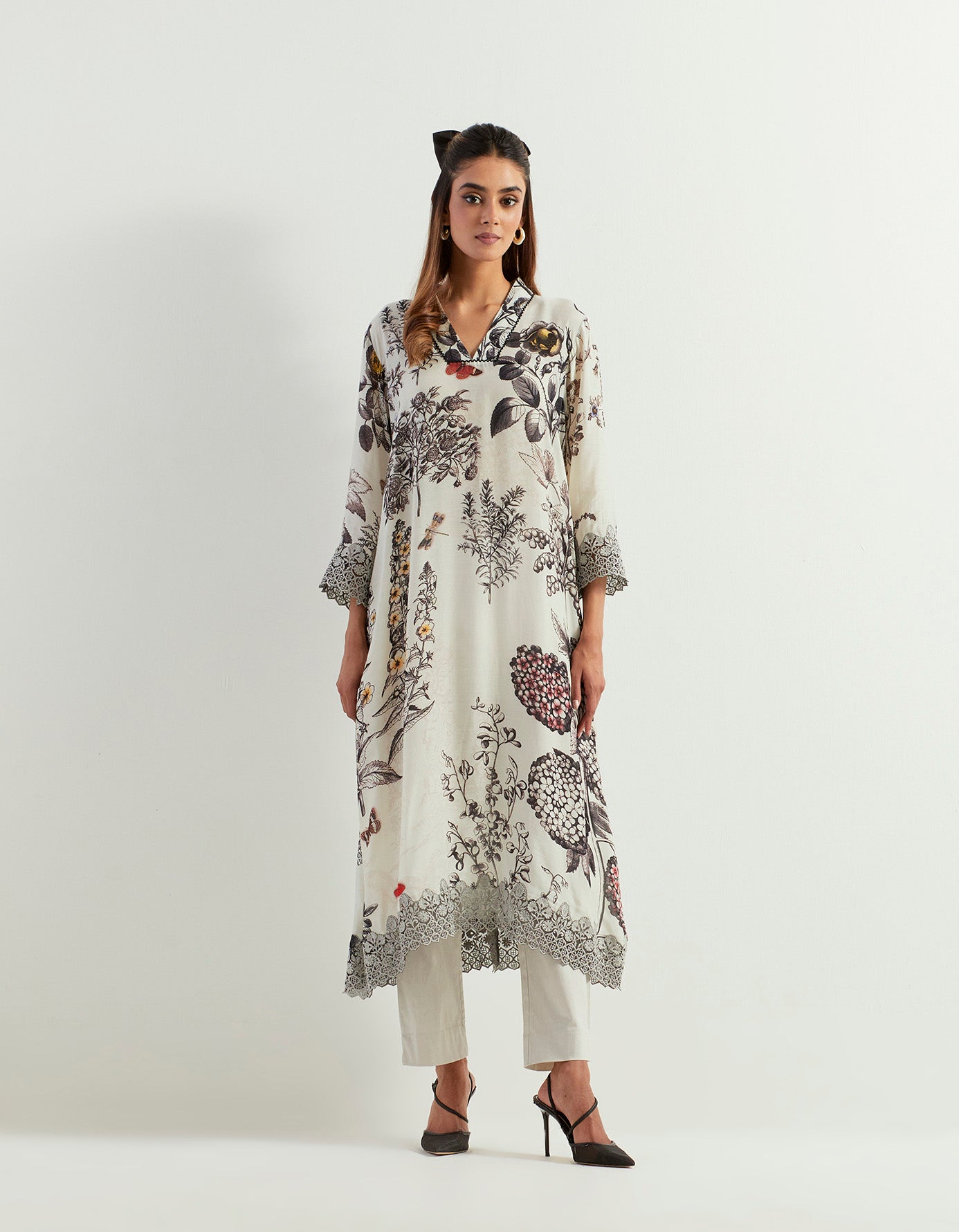 Saaya printed tunic with stretch cotton pants