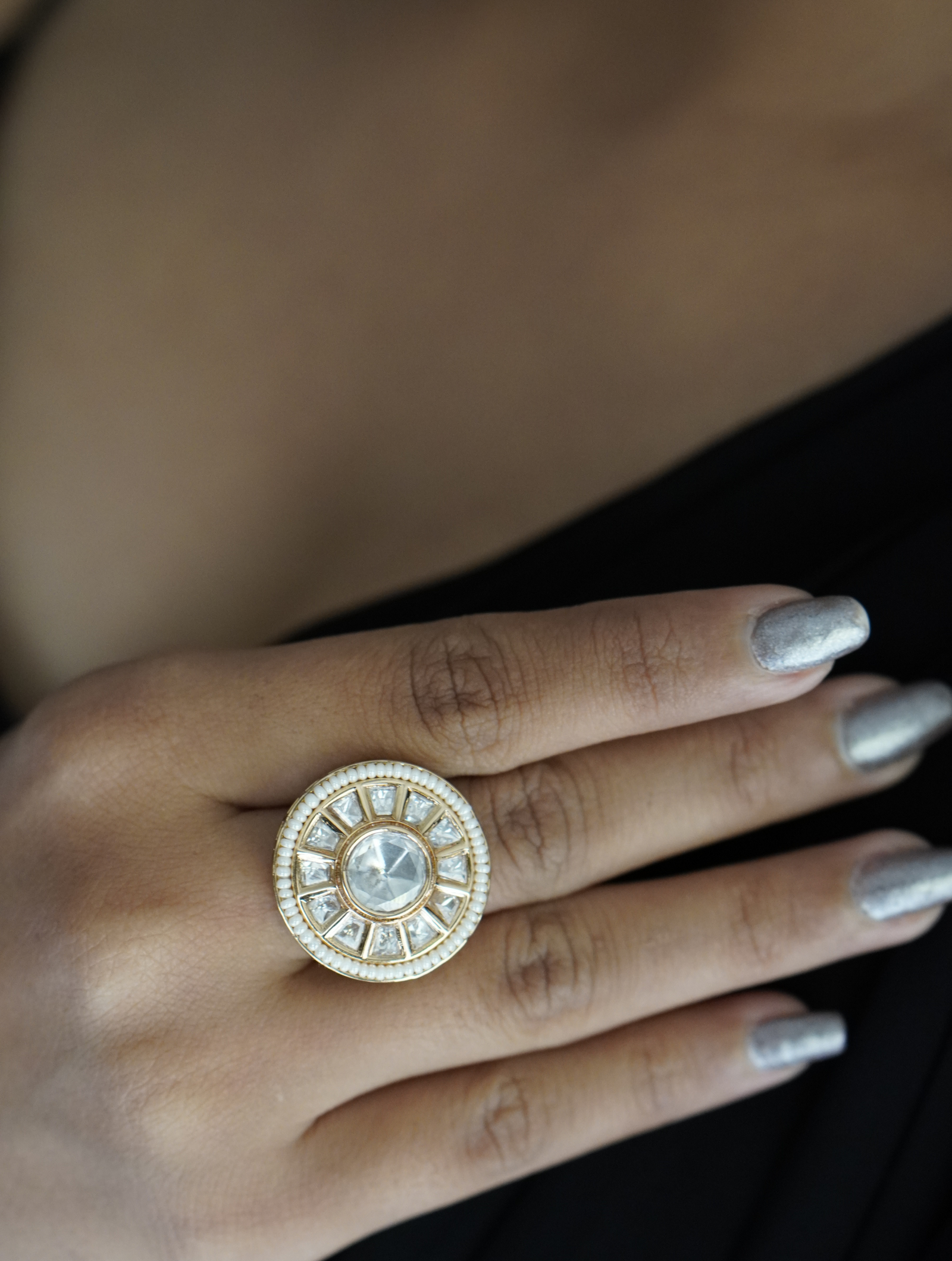 Moissanit Gold Fingerring