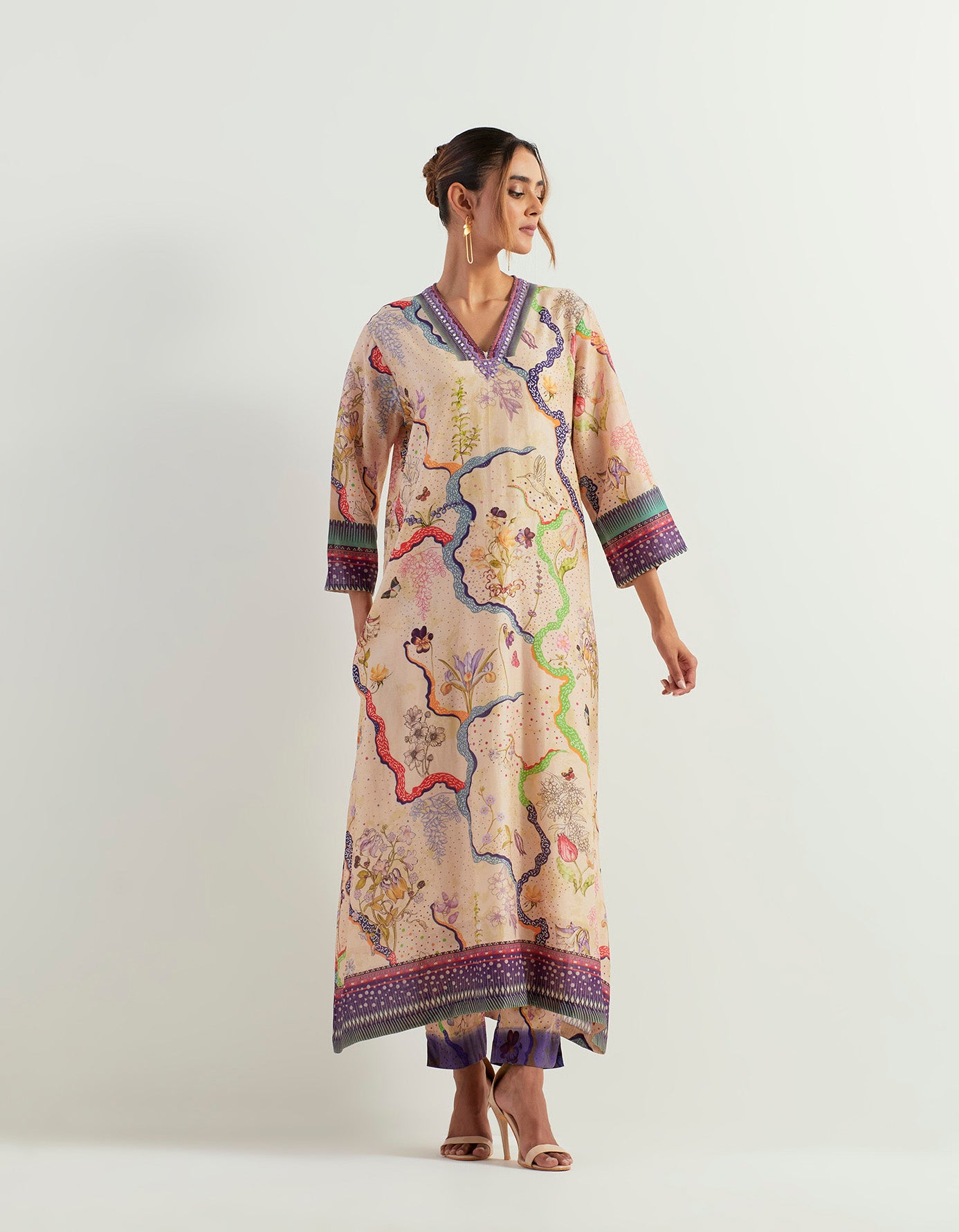 Eclectic printed tunic with stretch pants