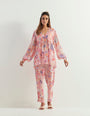 Printed silk tunic paired with chanderi pants