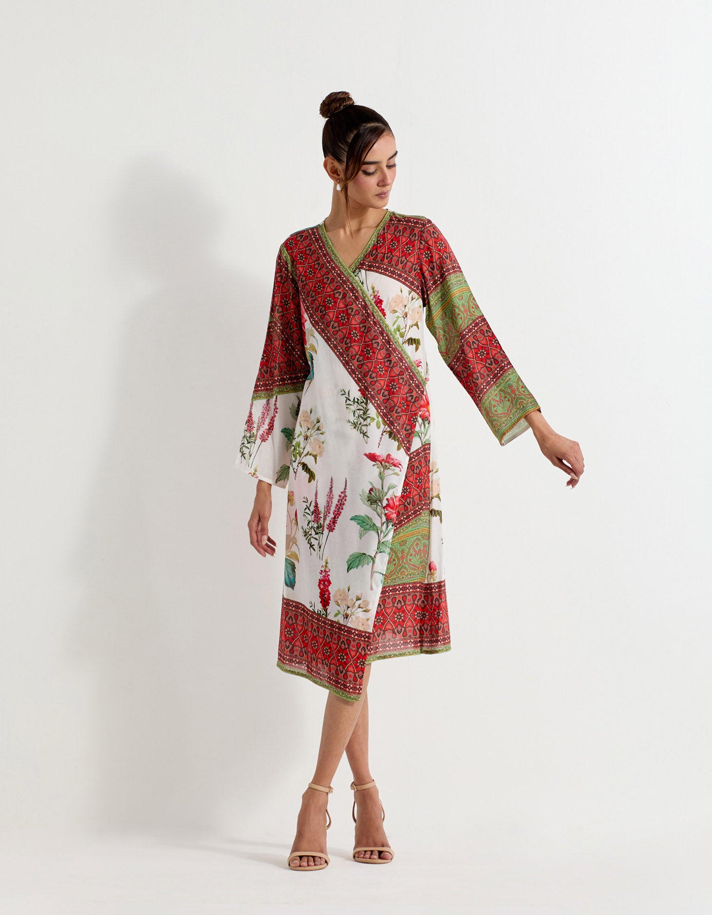 Daisy printed wrap dress