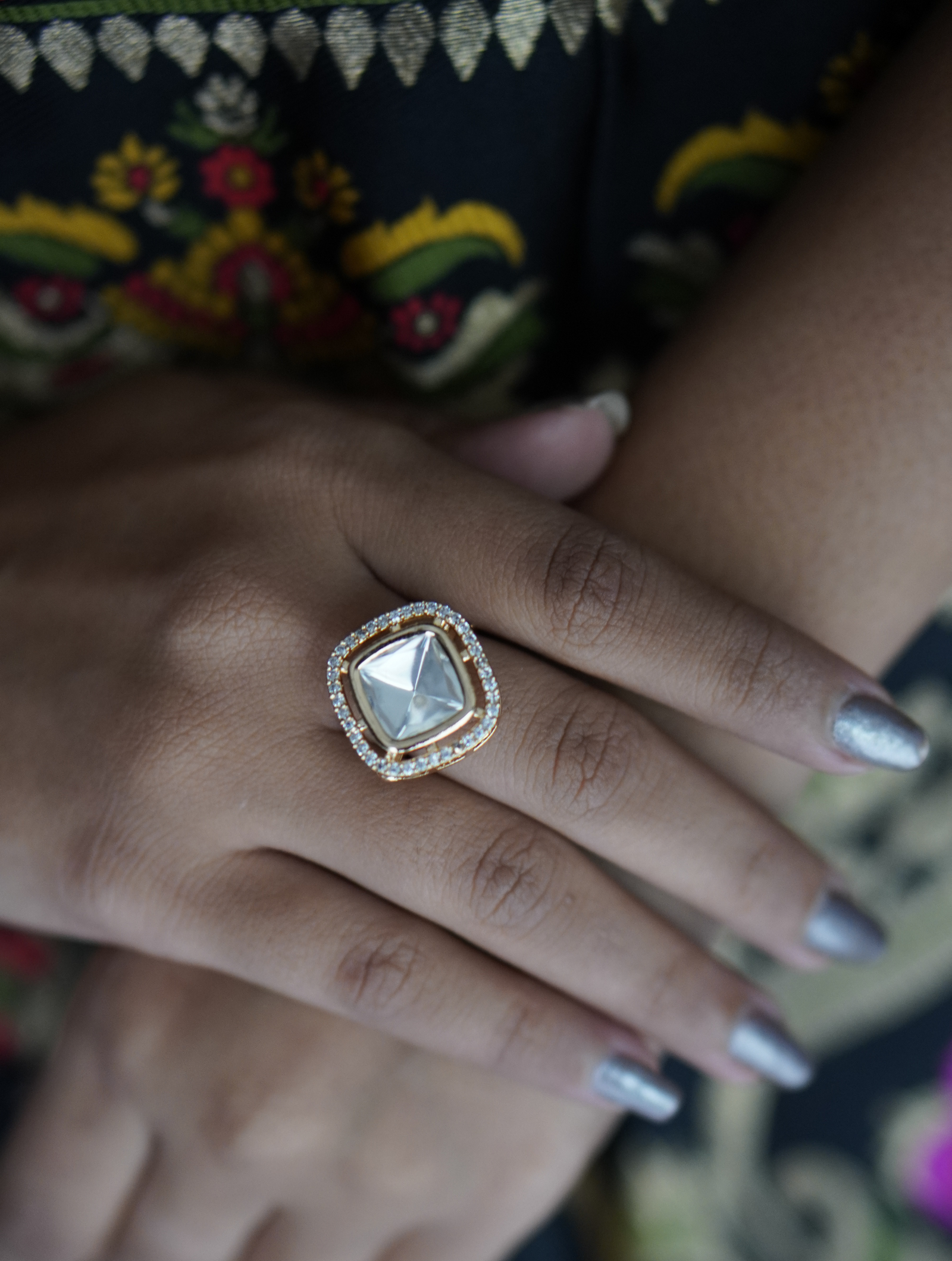 Moissanite Fingerring In Gold Color