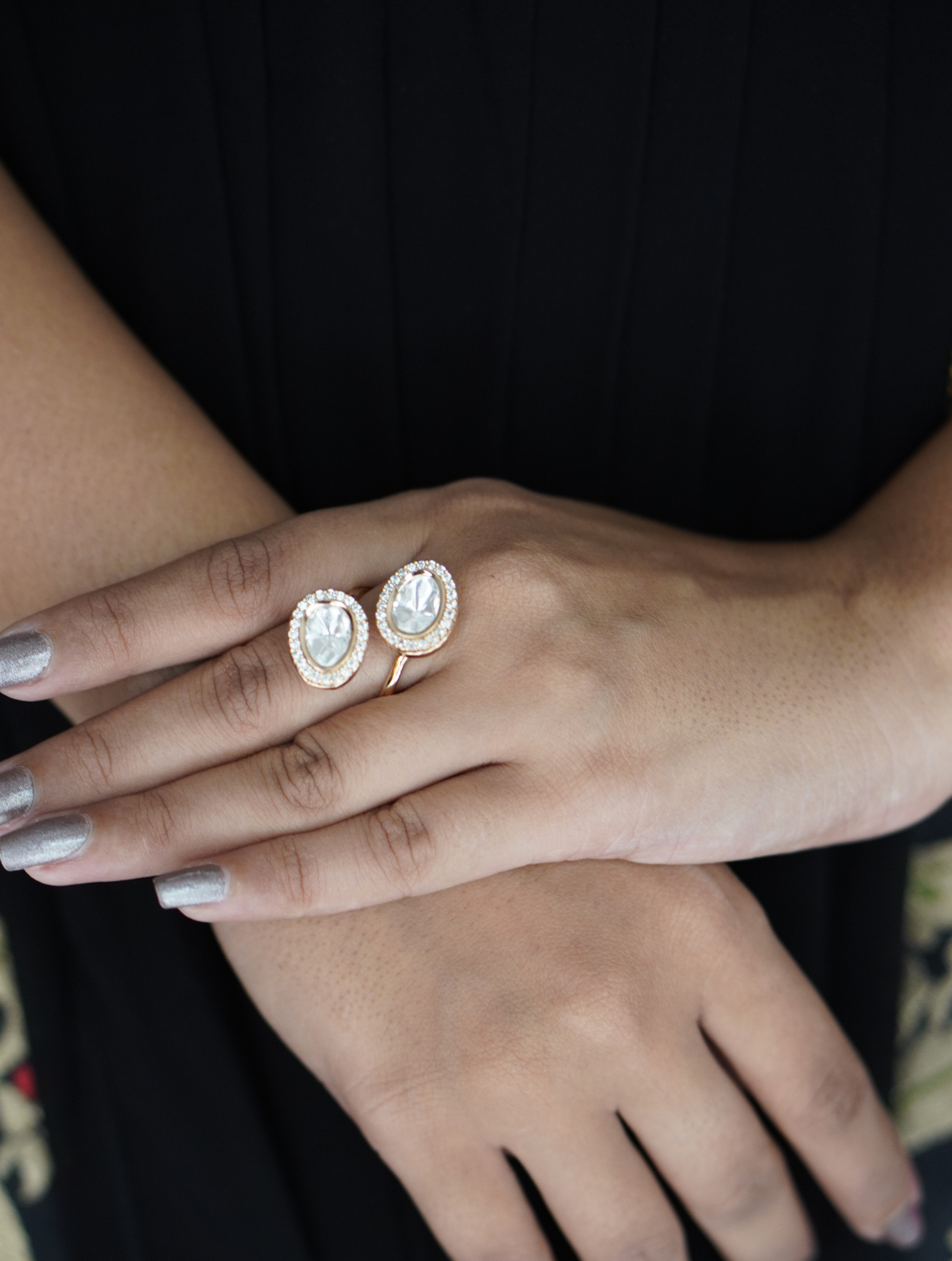 Moissanite Gold Color Fingerring