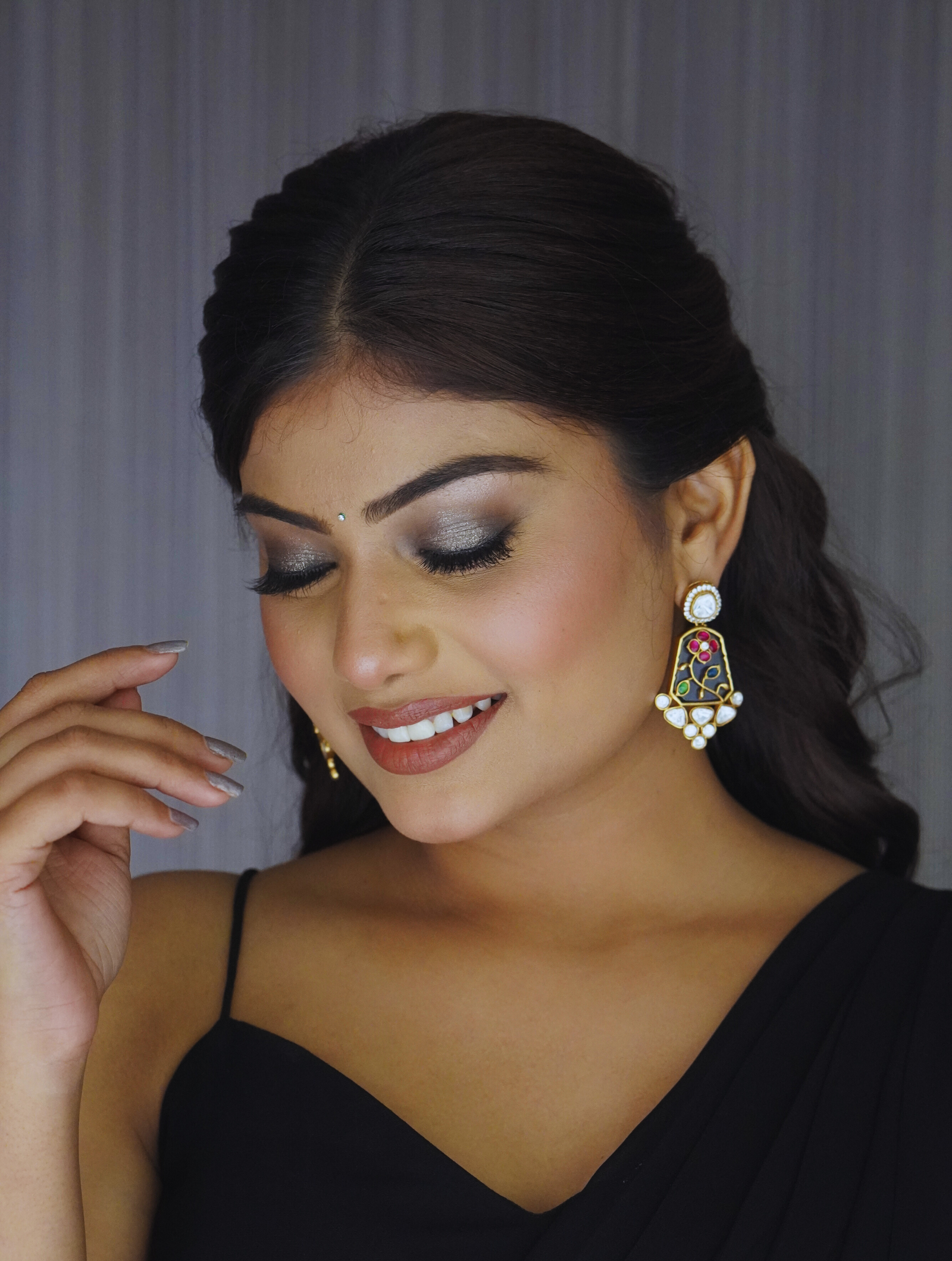 Gold Moissanite Glass Earrings