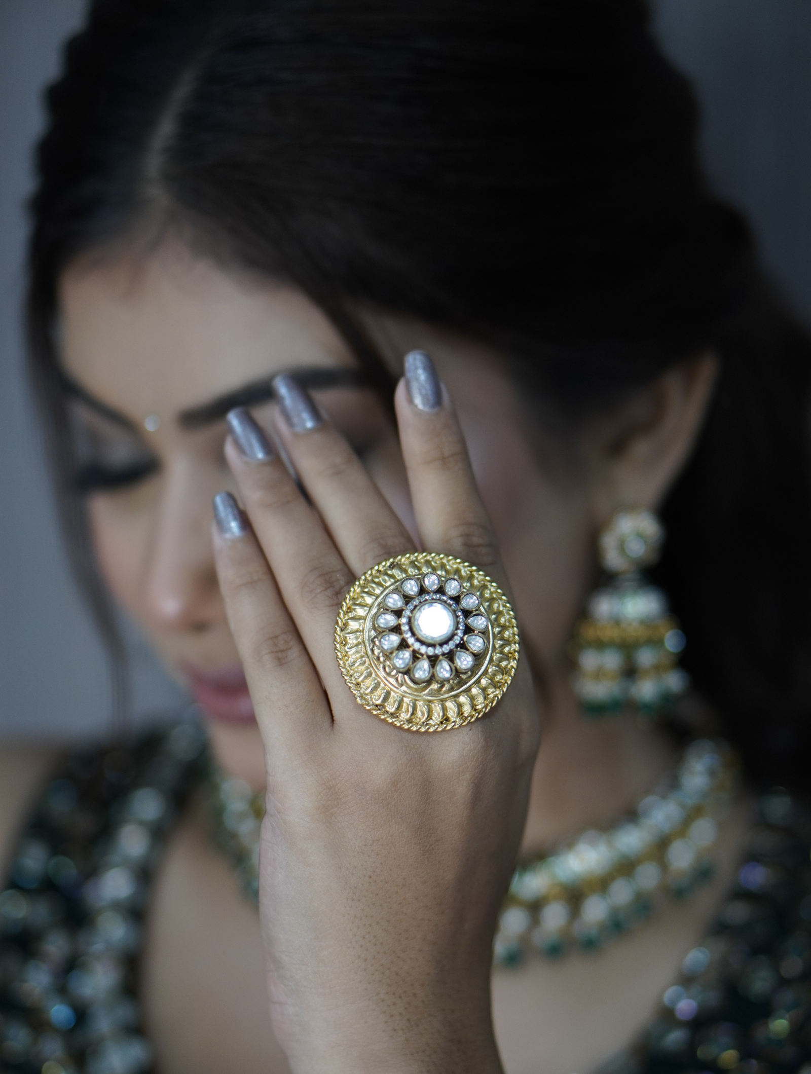 Fusion Kundan Fingerring