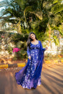 Violet Lotus Print Anarkali