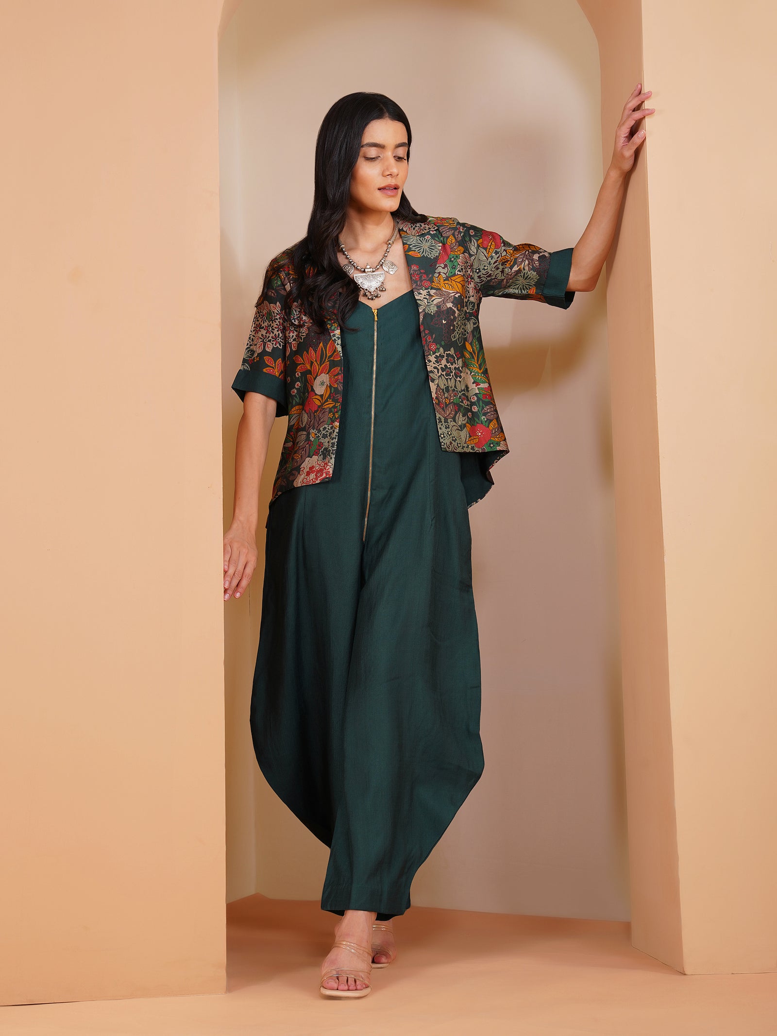 Urban Achkan Floral Green