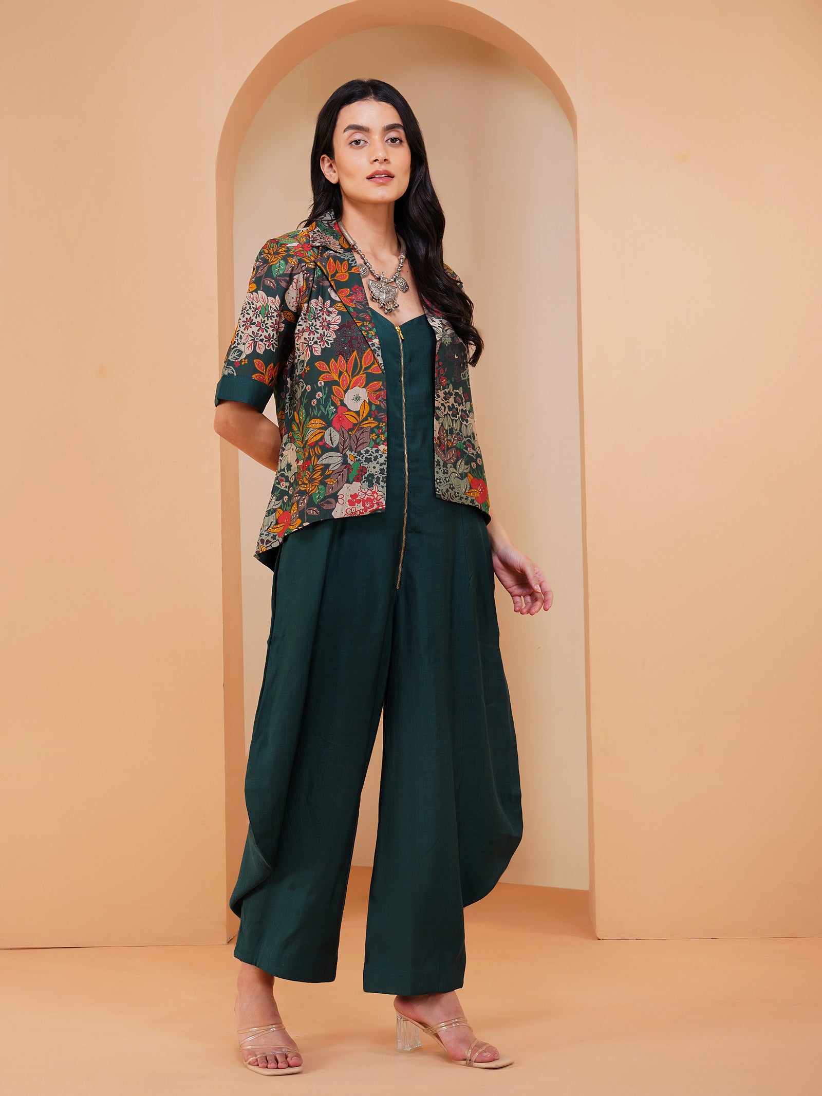 Urban Achkan Floral Green