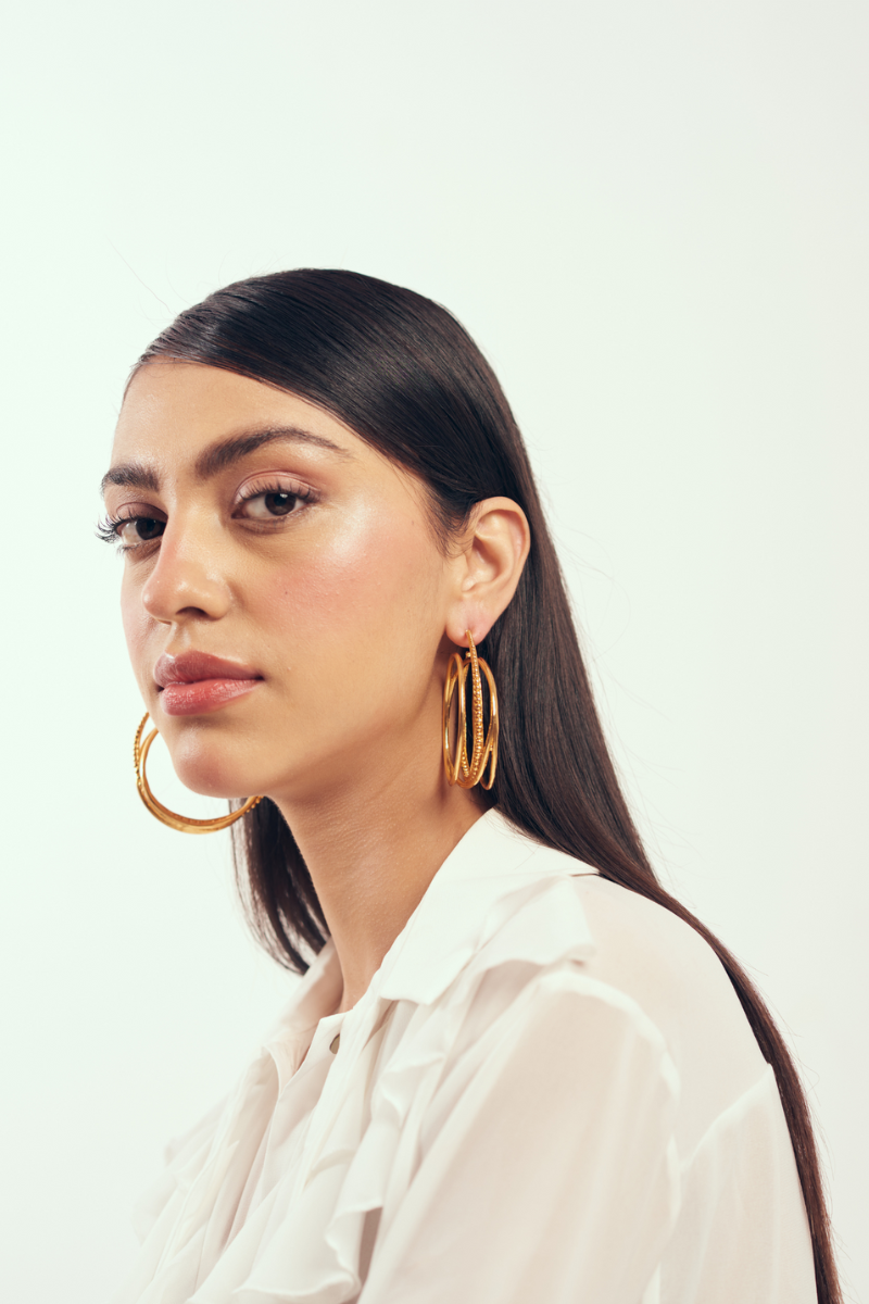 22kt gold plated 3 layer hoops