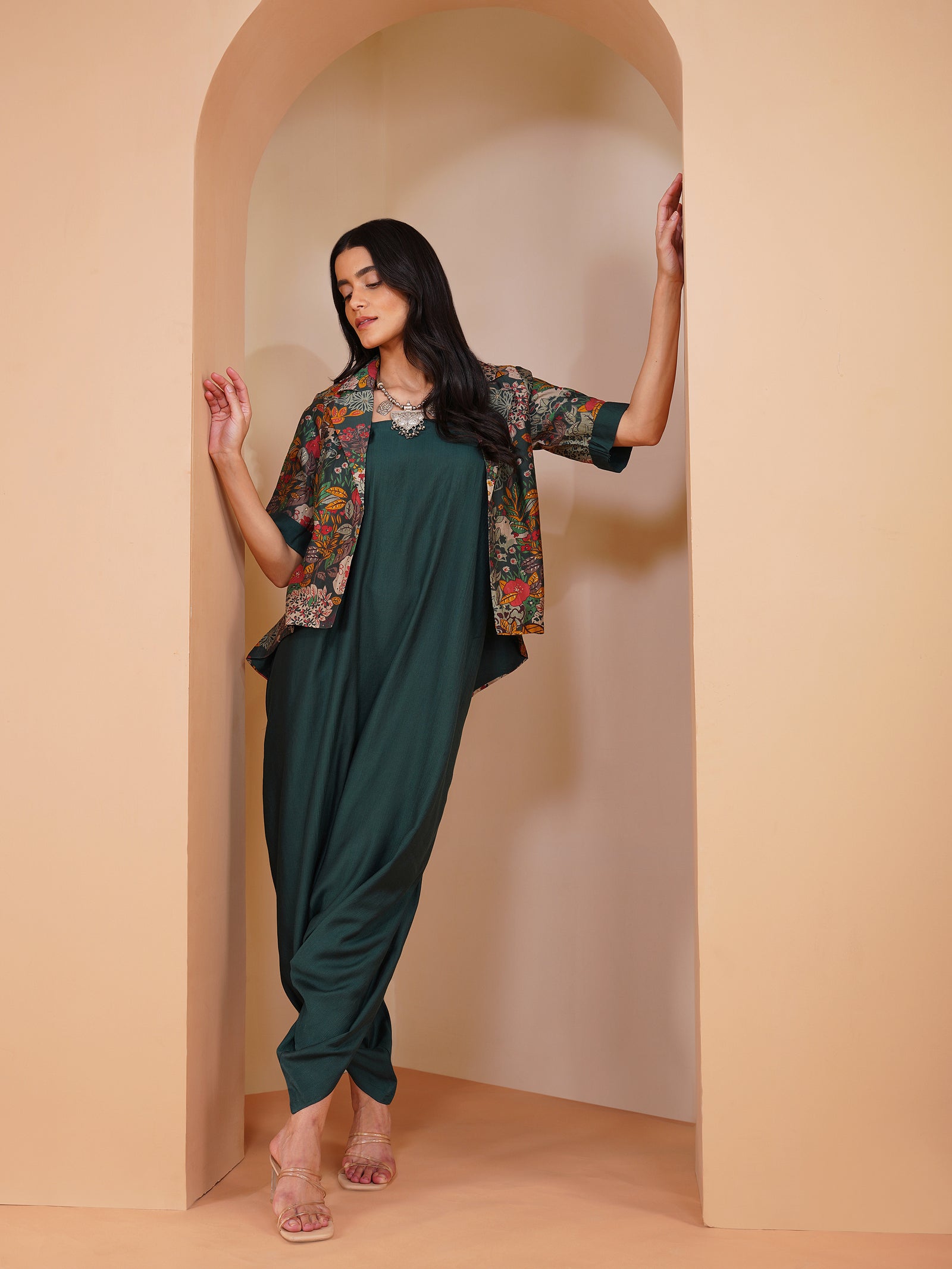 Achkan Nirvaana Floral green