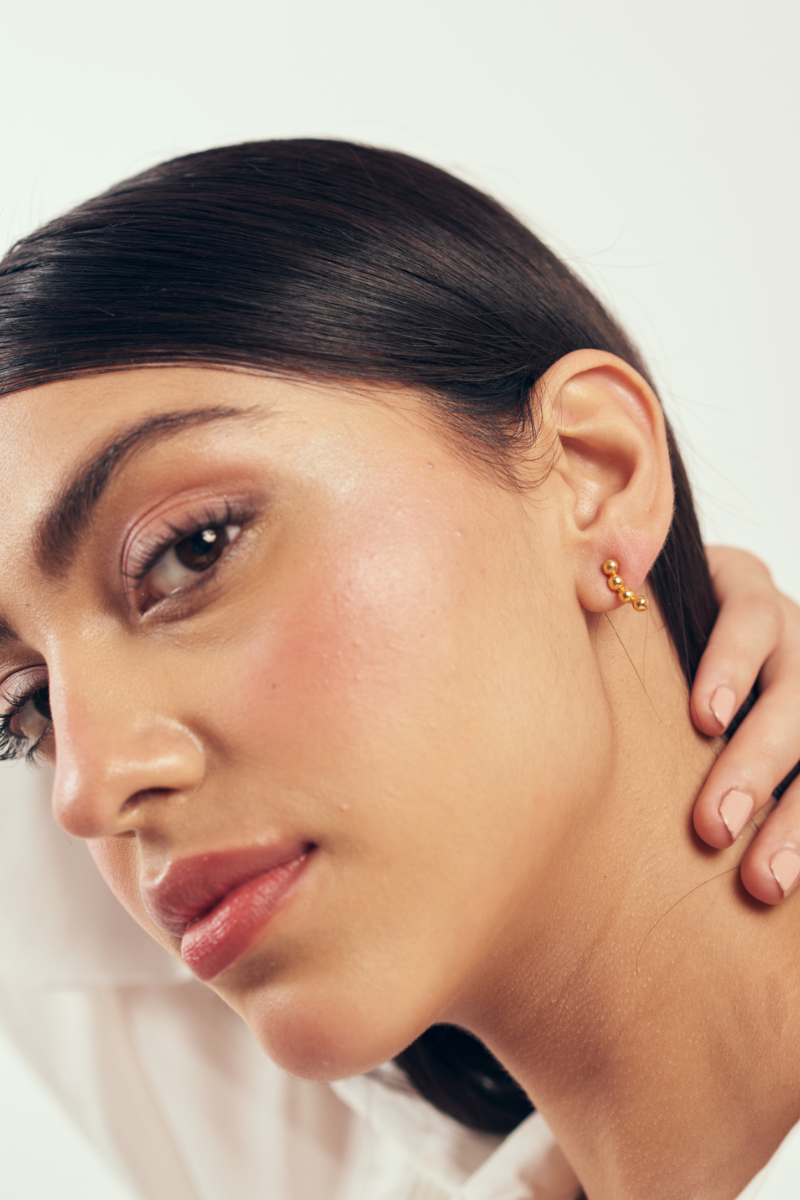 22kt gold plated handcrafted mini stud earrings