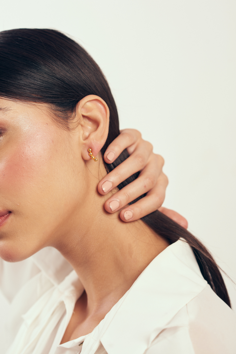 22kt gold plated handcrafted mini stud earrings