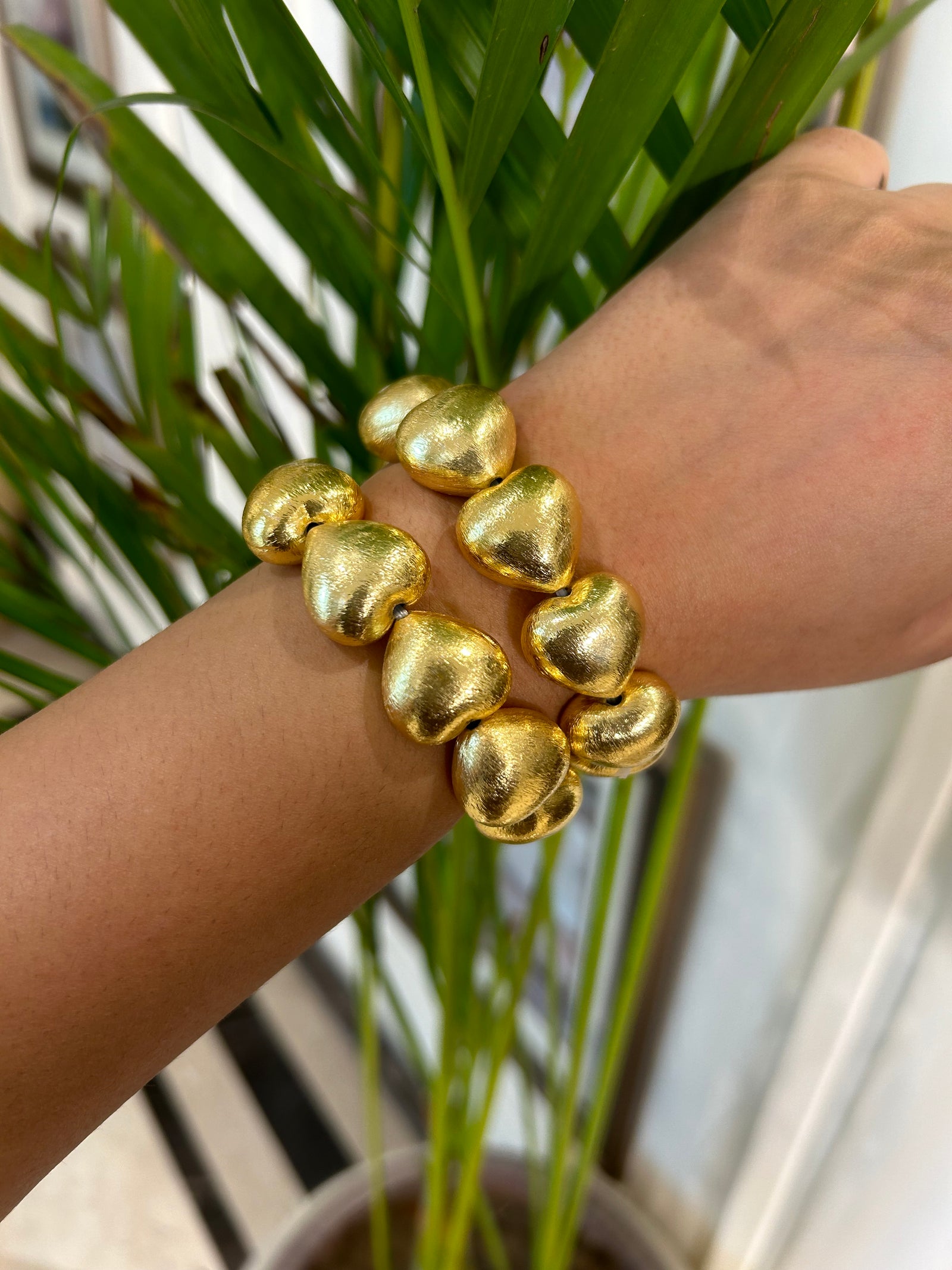 Mirage Heart Stack - 18k gold plated, Anti Tarnish (Set of 2)