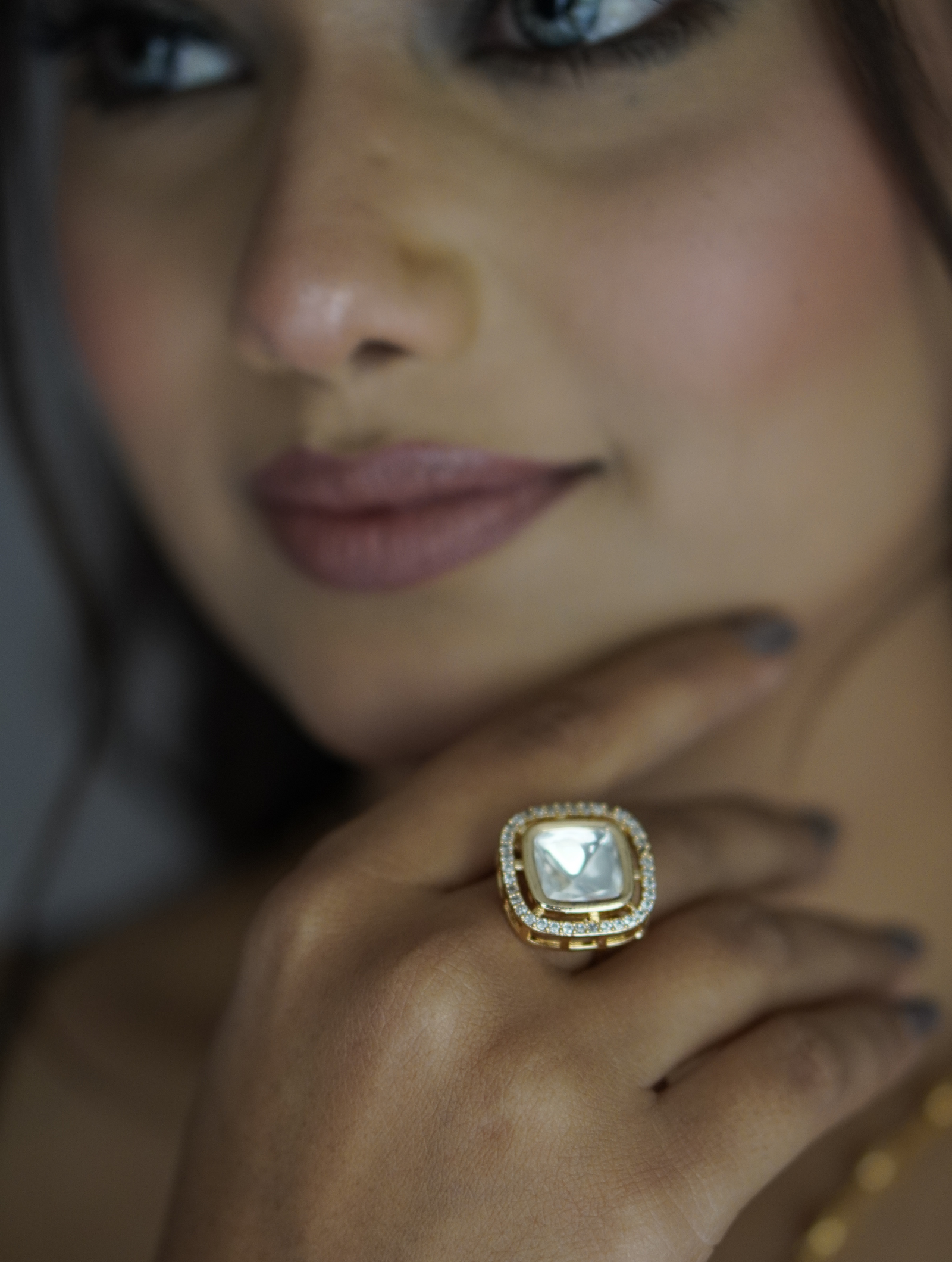 Moissanite Fingerring In Gold Color