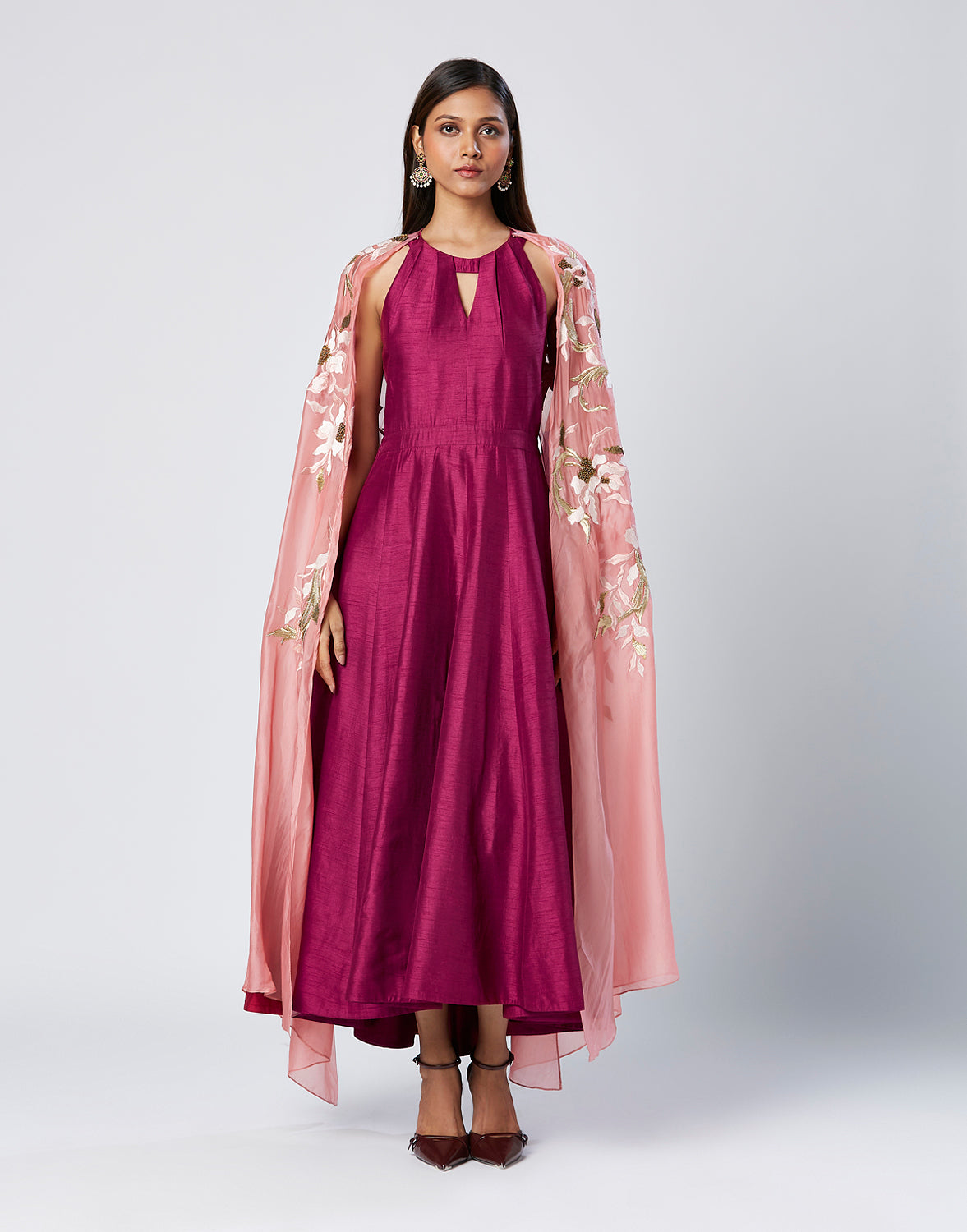 Malli - Versatile Halter Dress + Cape Shawl