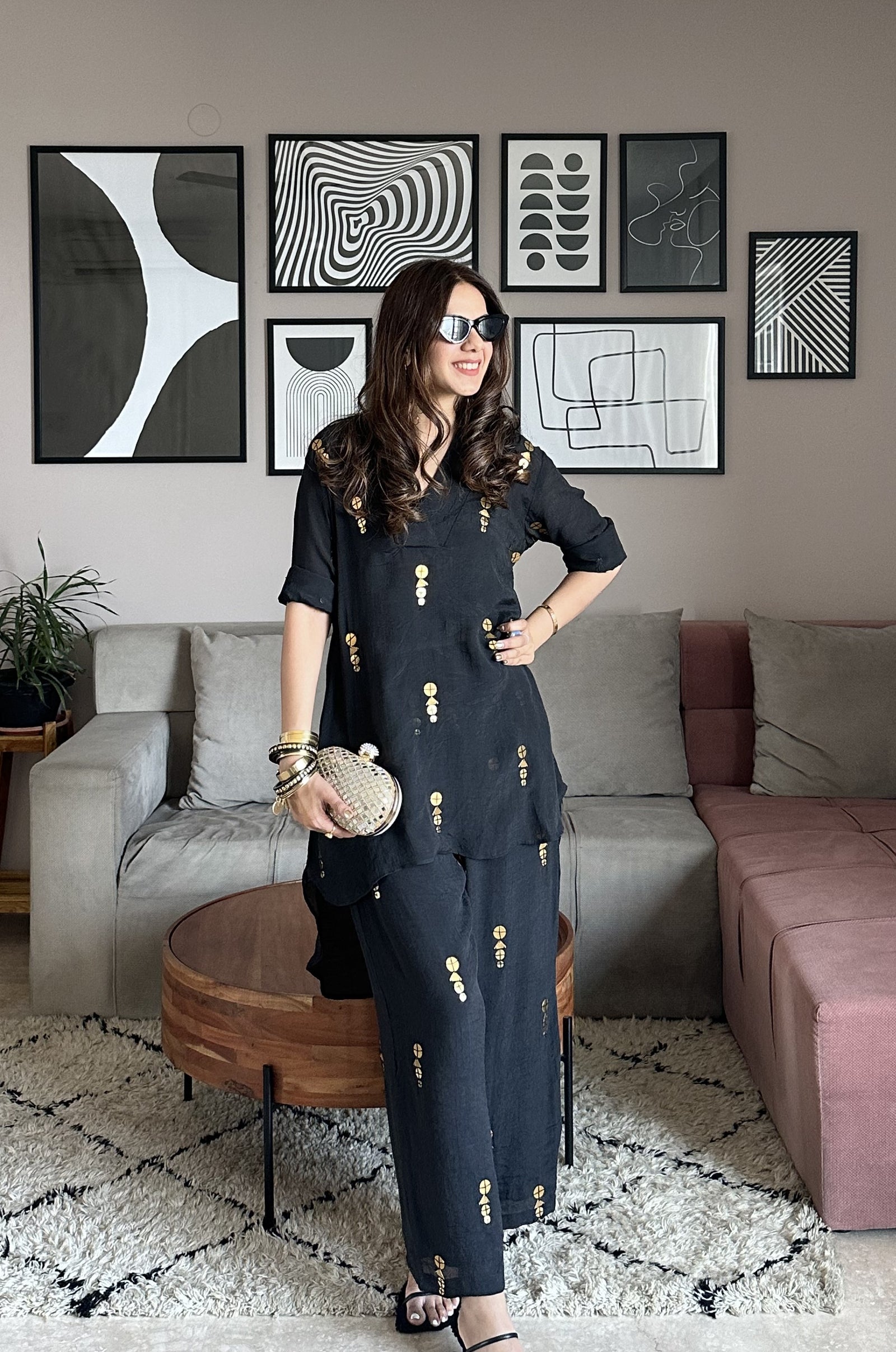 Overlap Collar Tunic Set ( EDF/26(D) )