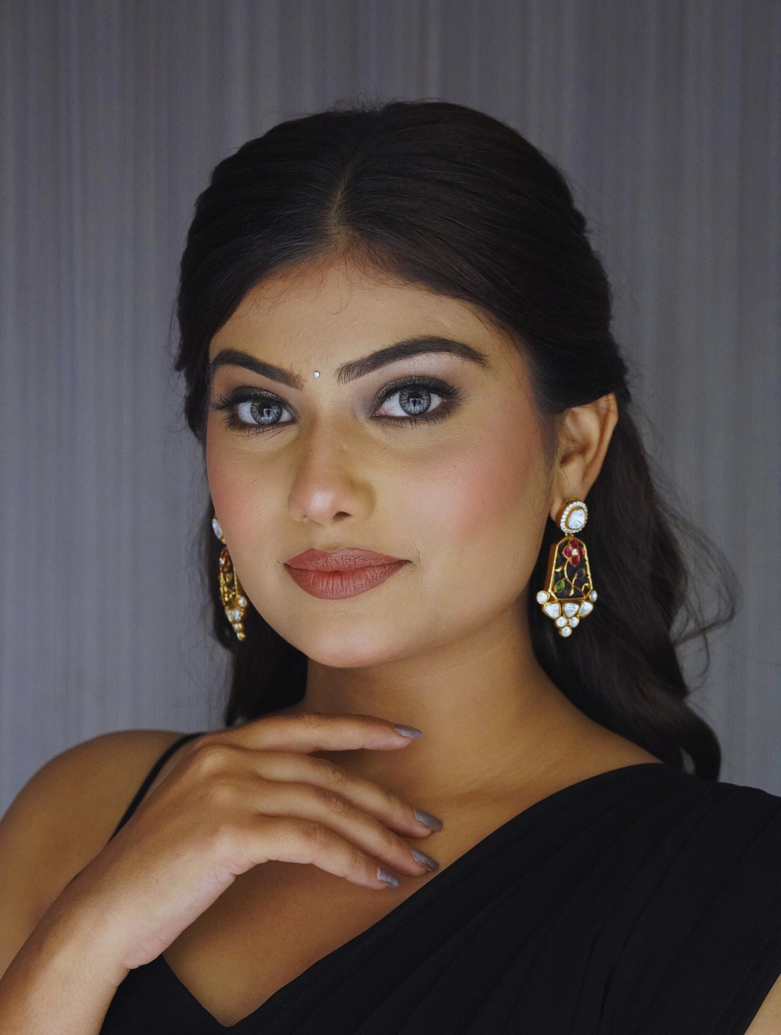 Gold Moissanite Glass Earrings