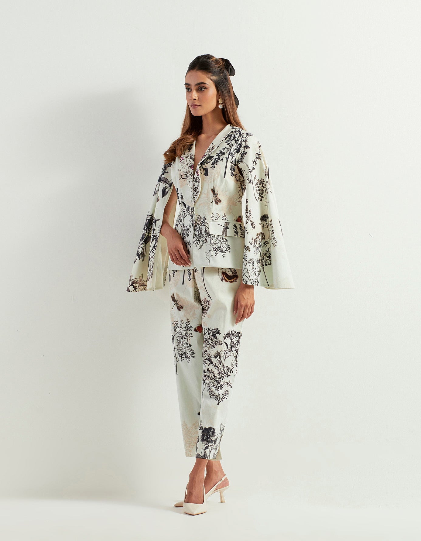 Saaya printed jacket with poplin lycra pants