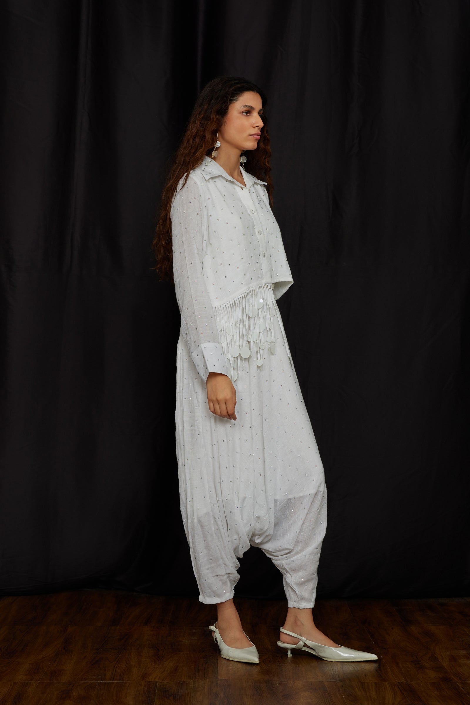 Crop Jhalar Shirt Set ( ENT/1076 )